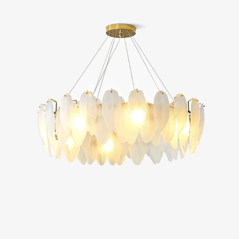 Glass Feather Chandelier - Blowlighting