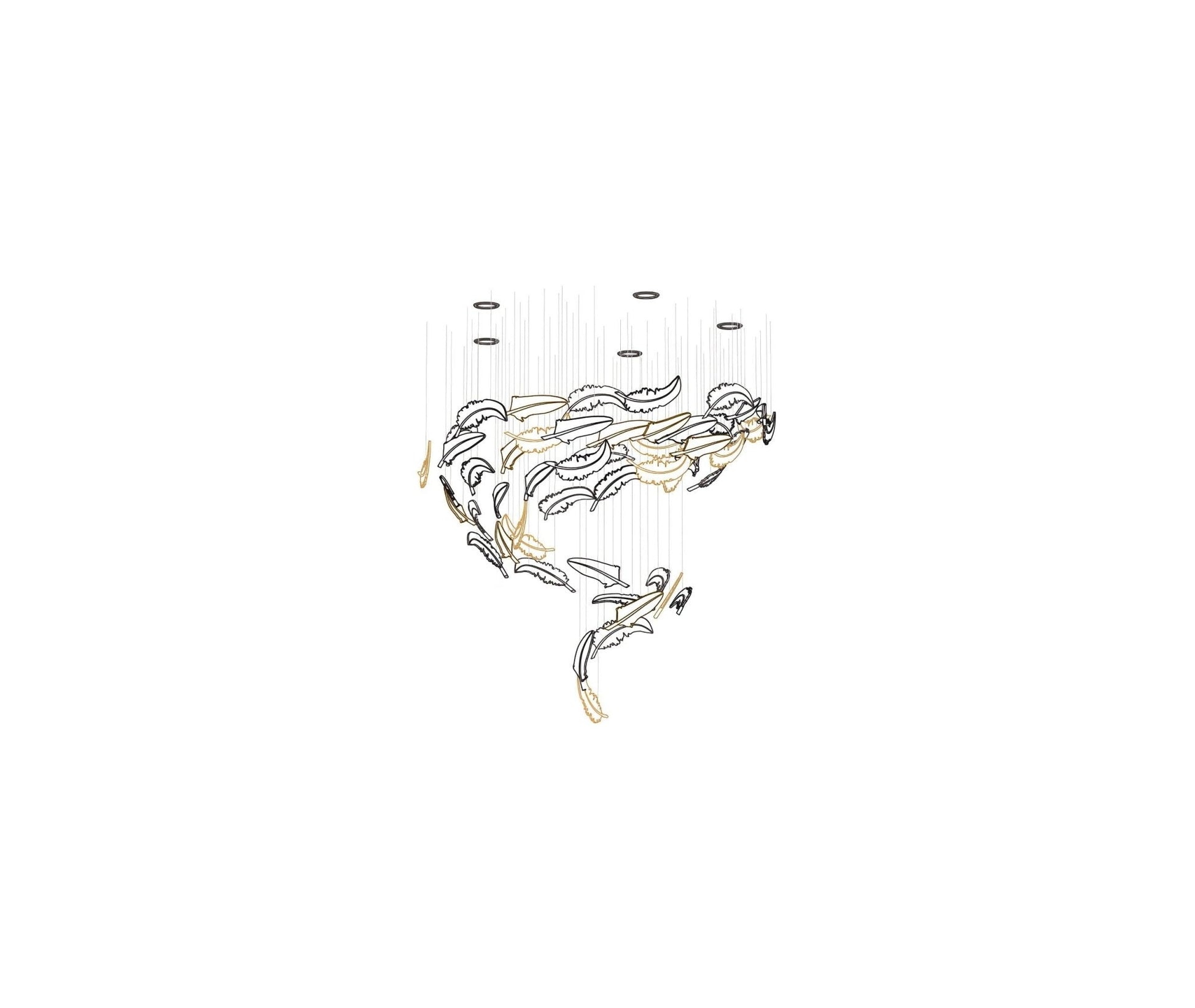Aetherial Glass Leaf Chandelier - Blowlighting