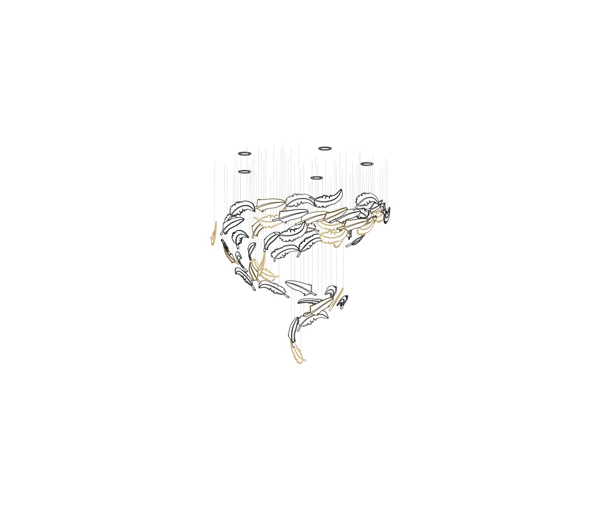 Aetherial Glass Leaf Chandelier - Blowlighting