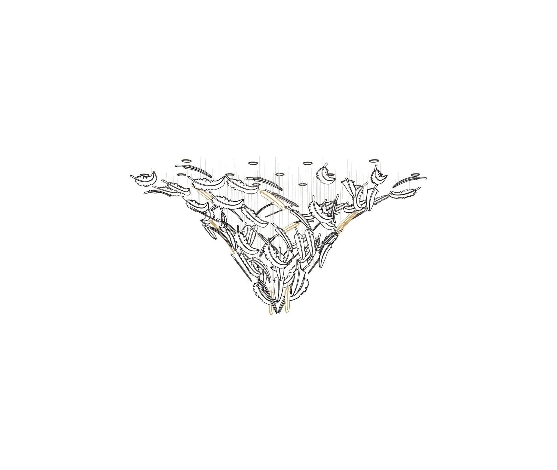 Aetherial Glass Leaf Chandelier - Blowlighting
