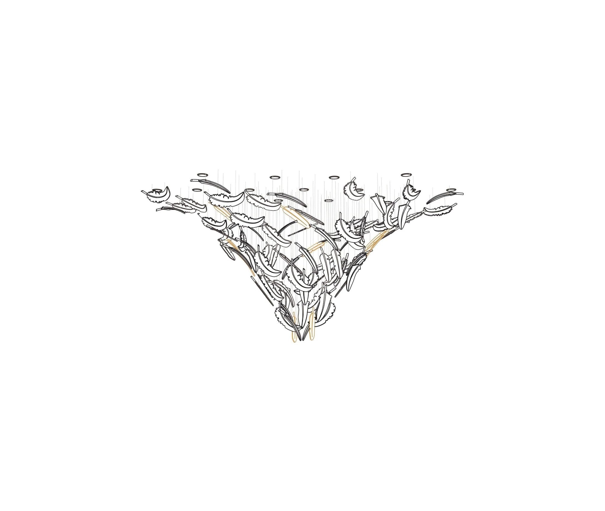 Aetherial Glass Leaf Chandelier - Blowlighting