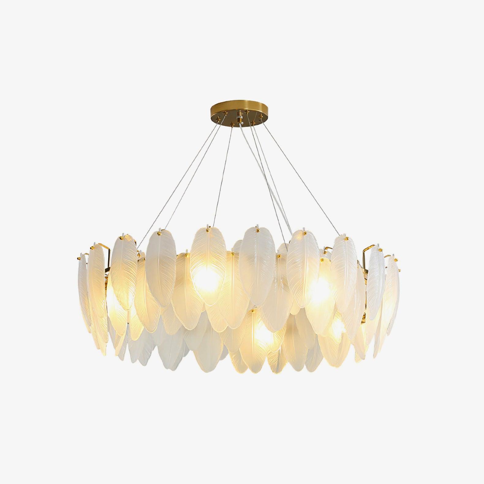 Glass Feather Chandelier - Blowlighting