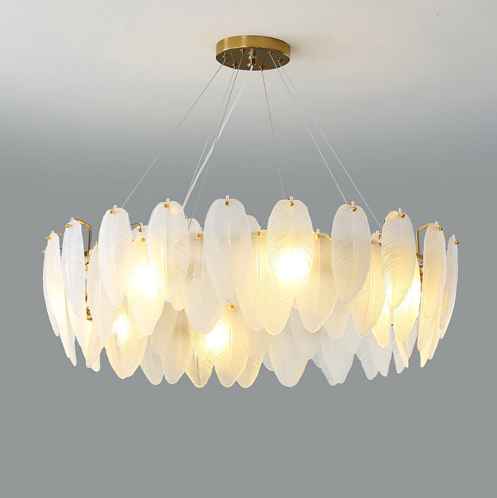 Glass Feather Chandelier - Blowlighting