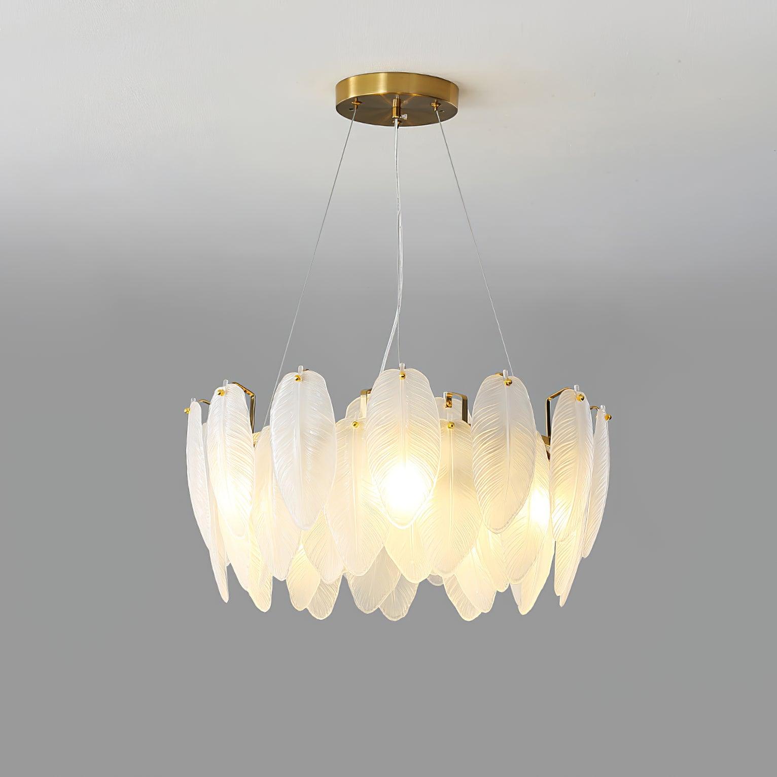 Glass Feather Chandelier - Blowlighting
