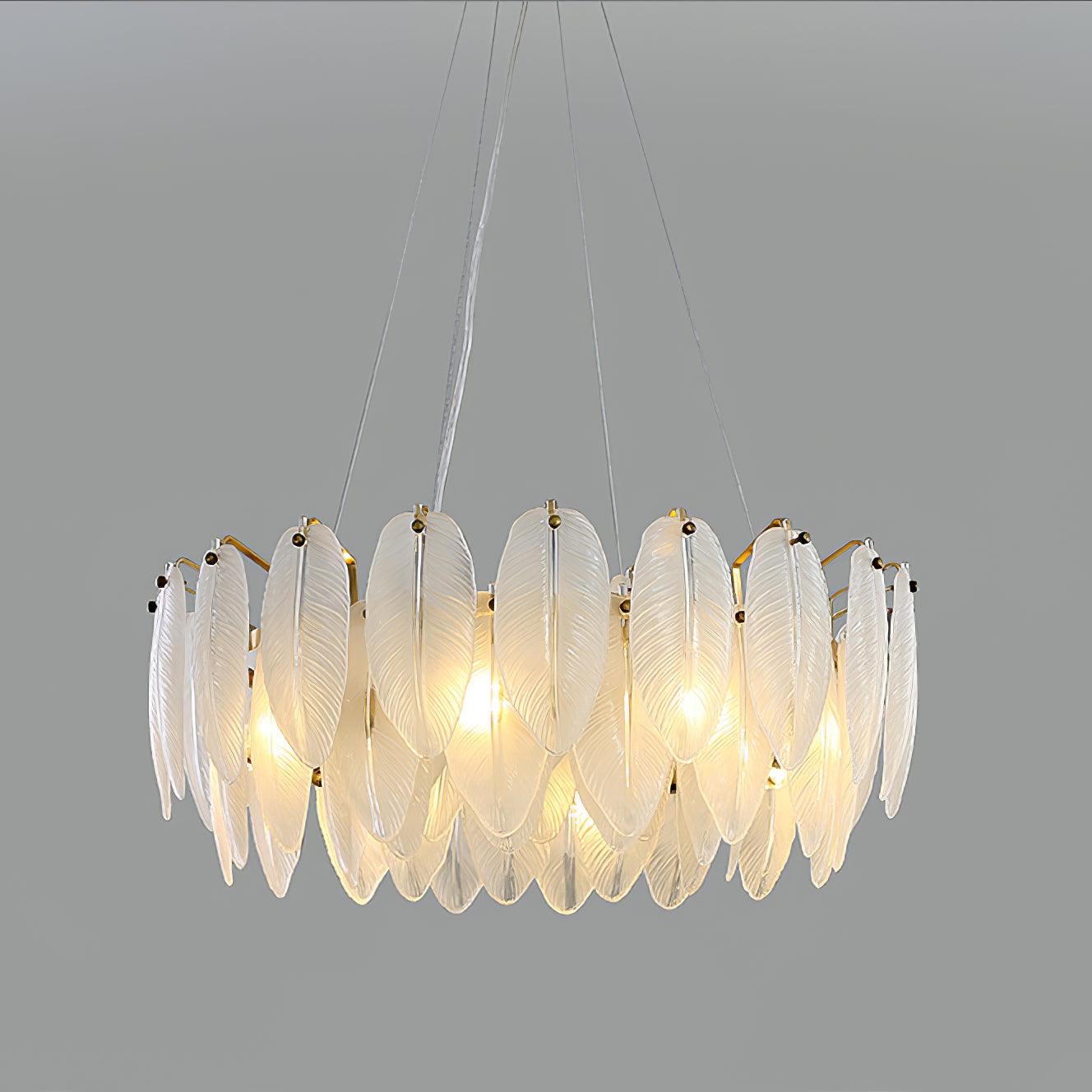 Glass Feather Chandelier - Blowlighting