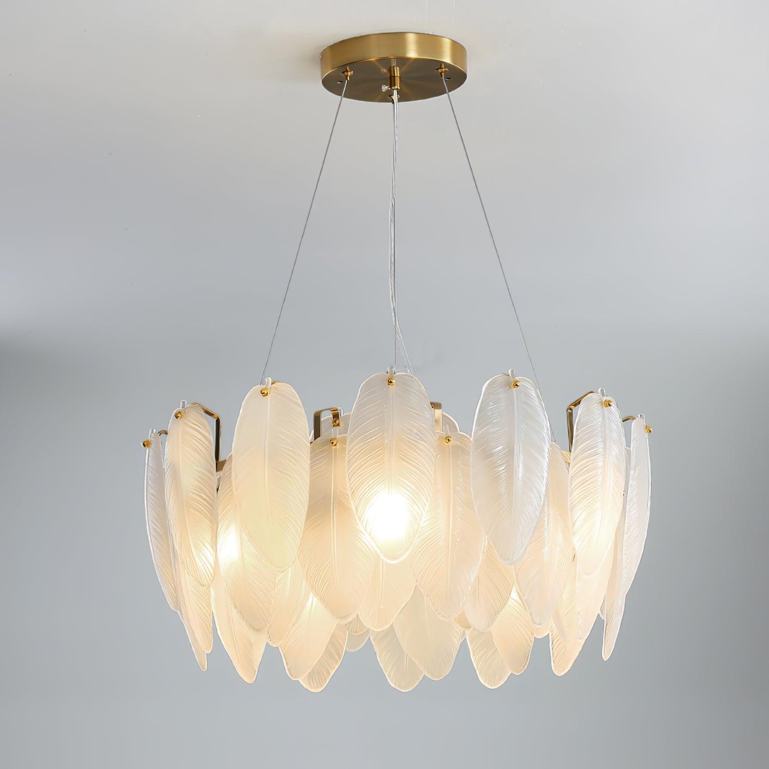 Glass Feather Chandelier - Blowlighting