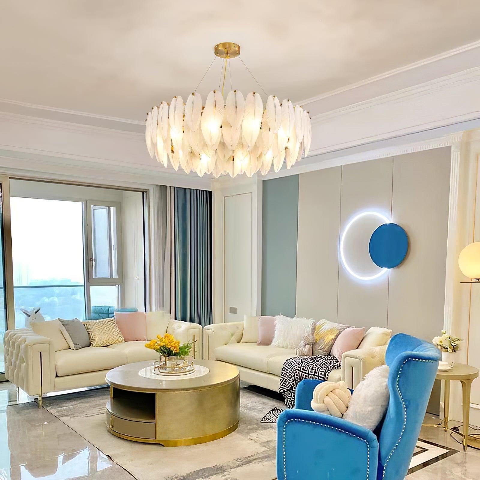 Glass Feather Chandelier - Blowlighting