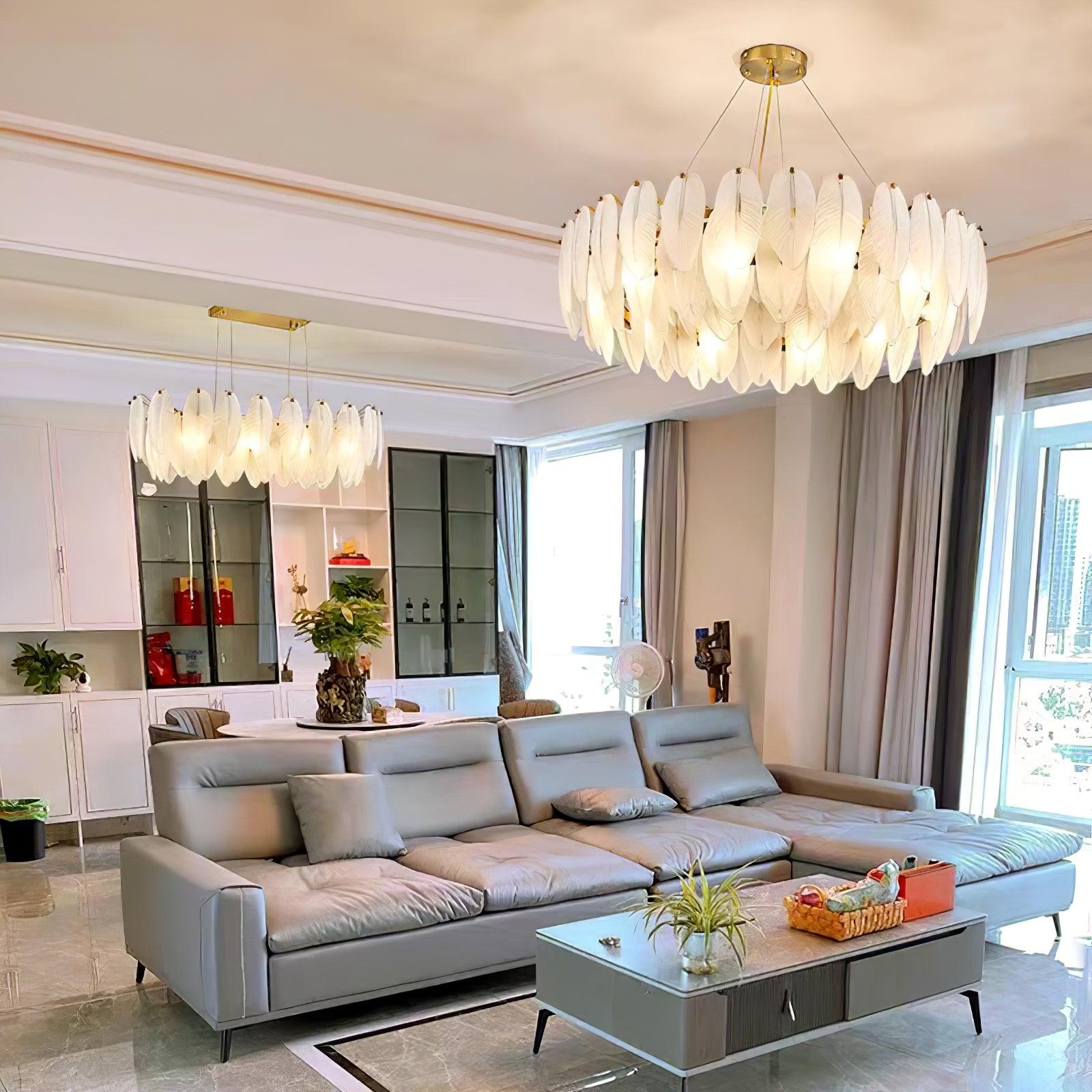 Glass Feather Chandelier - Blowlighting