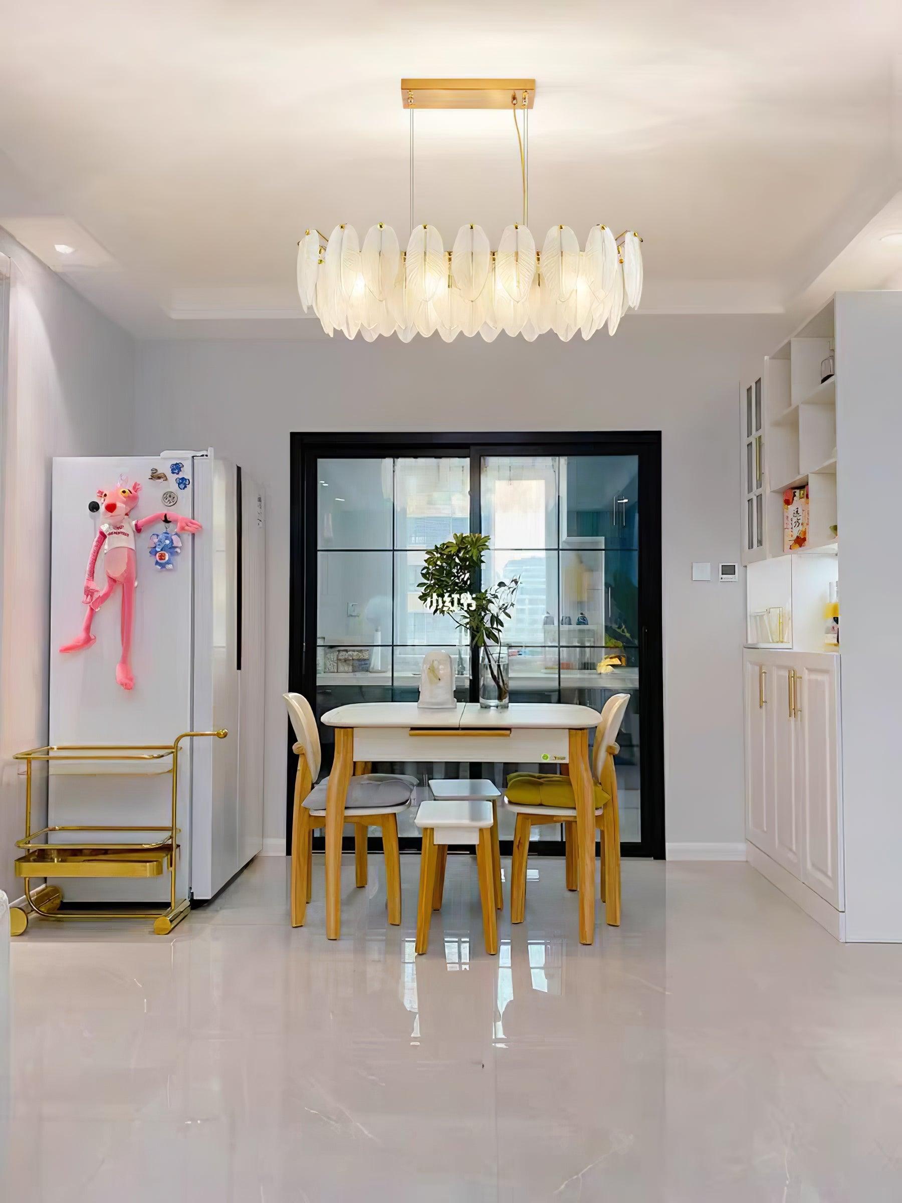 Glass Feather Chandelier - Blowlighting
