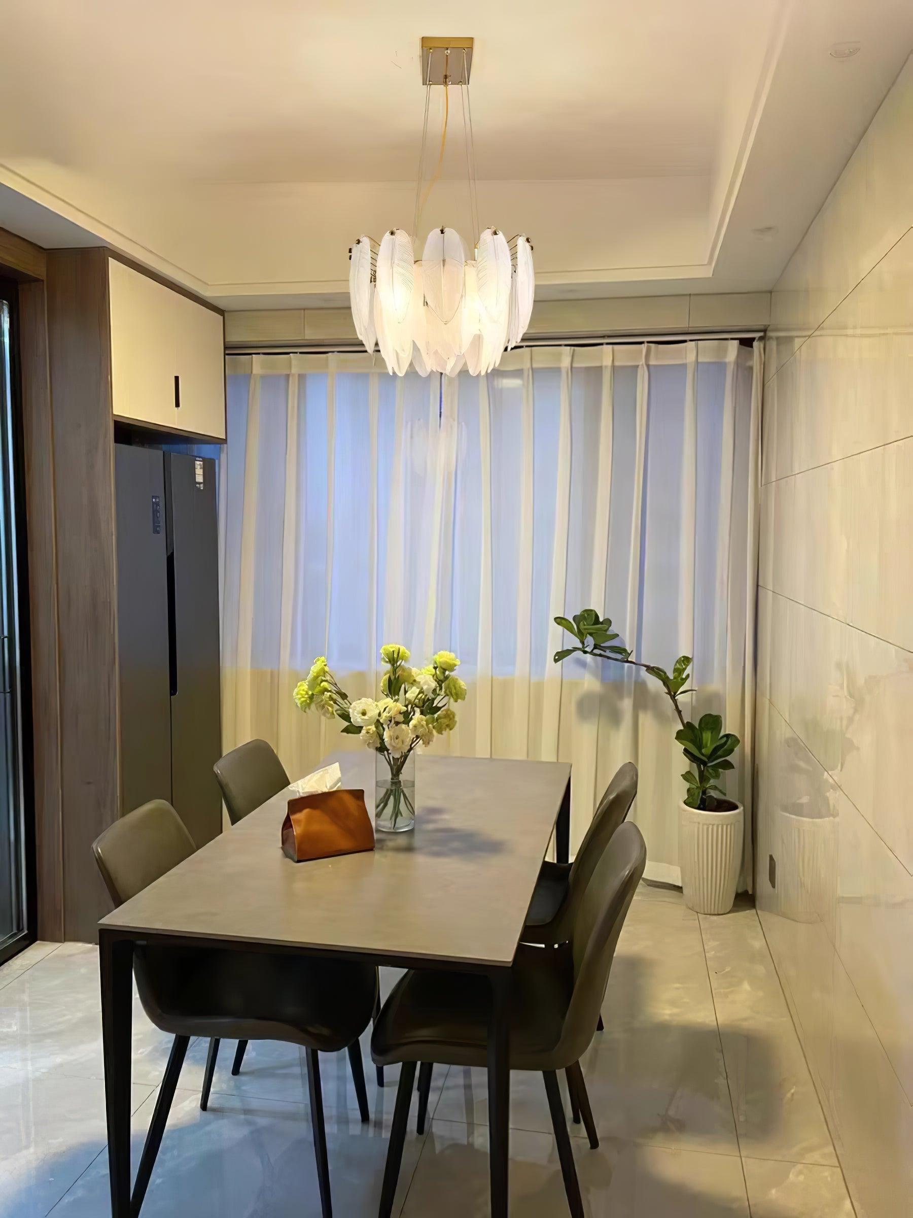 Glass Feather Chandelier - Blowlighting