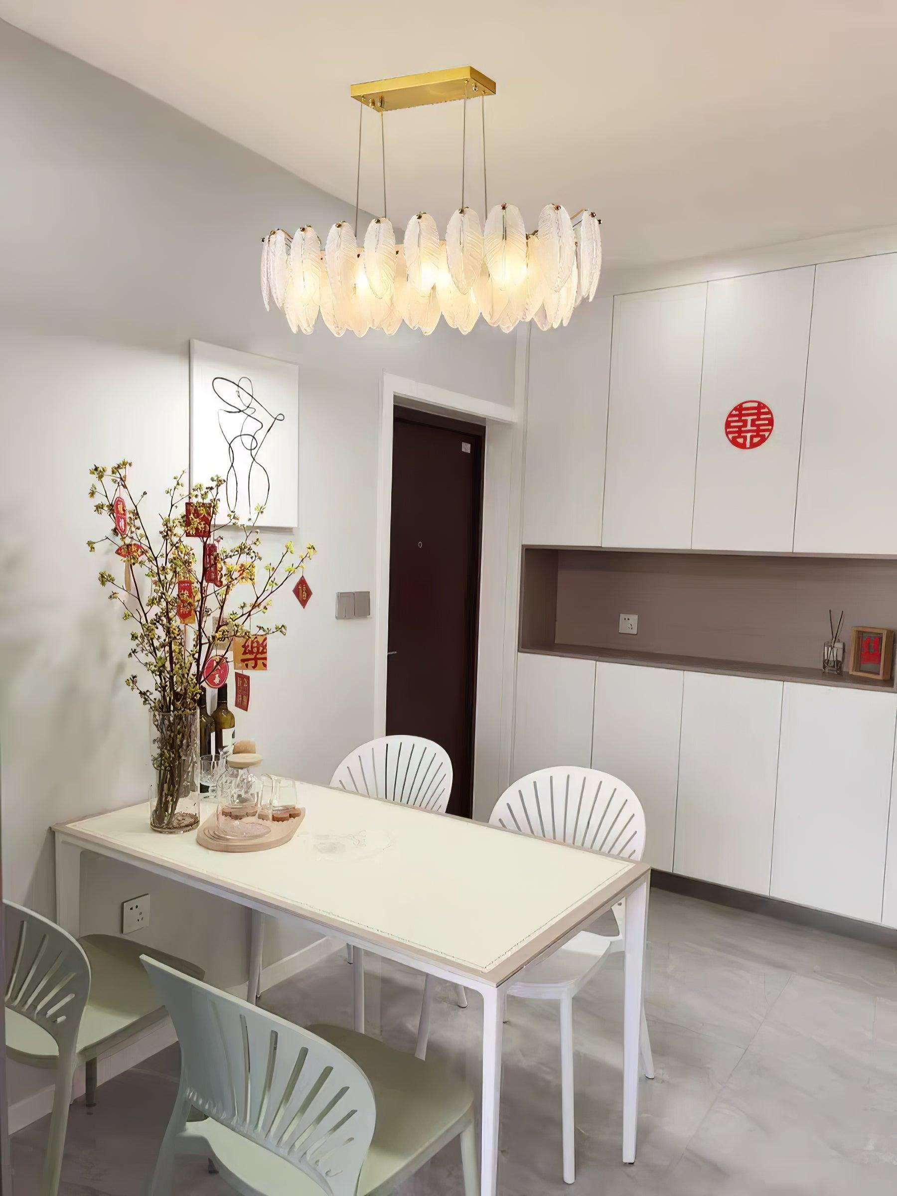 Glass Feather Chandelier - Blowlighting