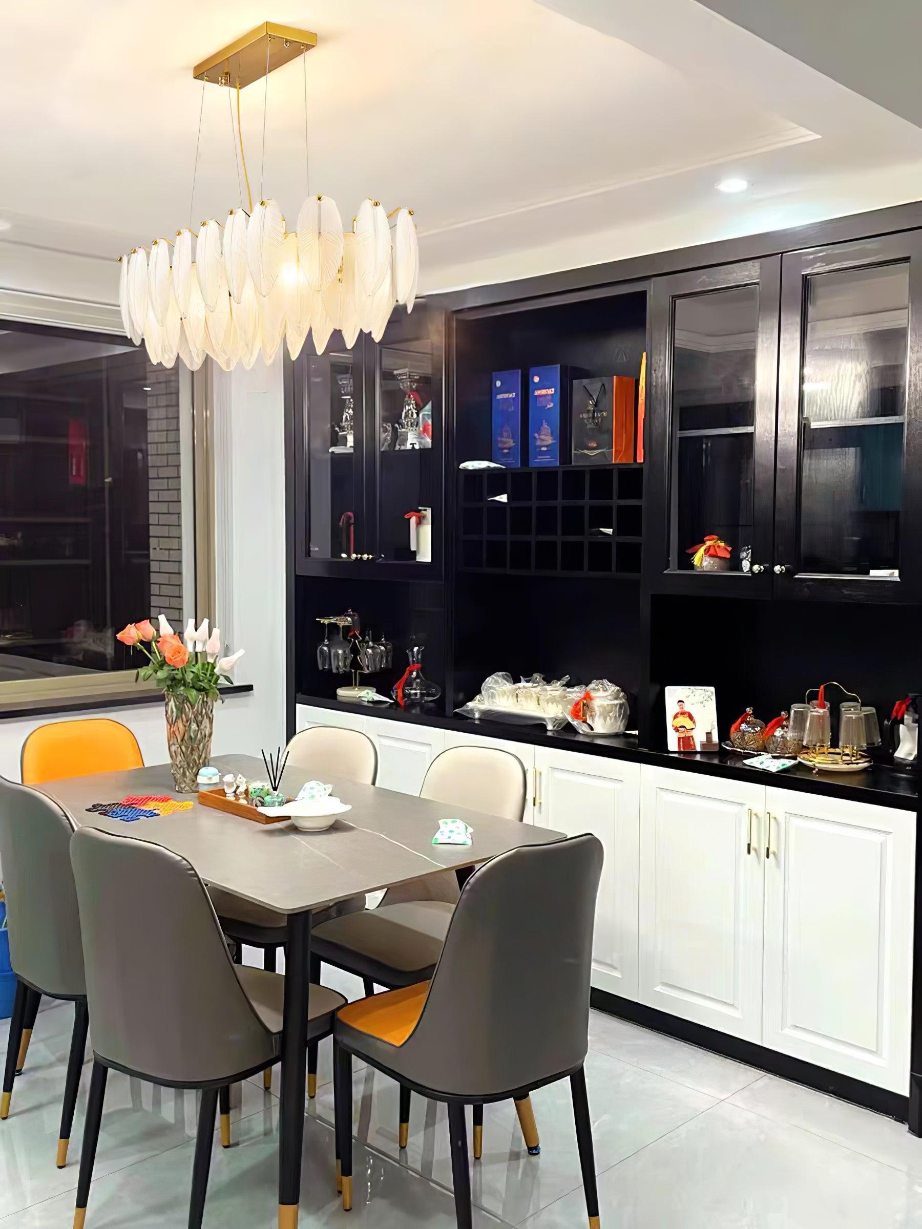 Glass Feather Chandelier - Blowlighting