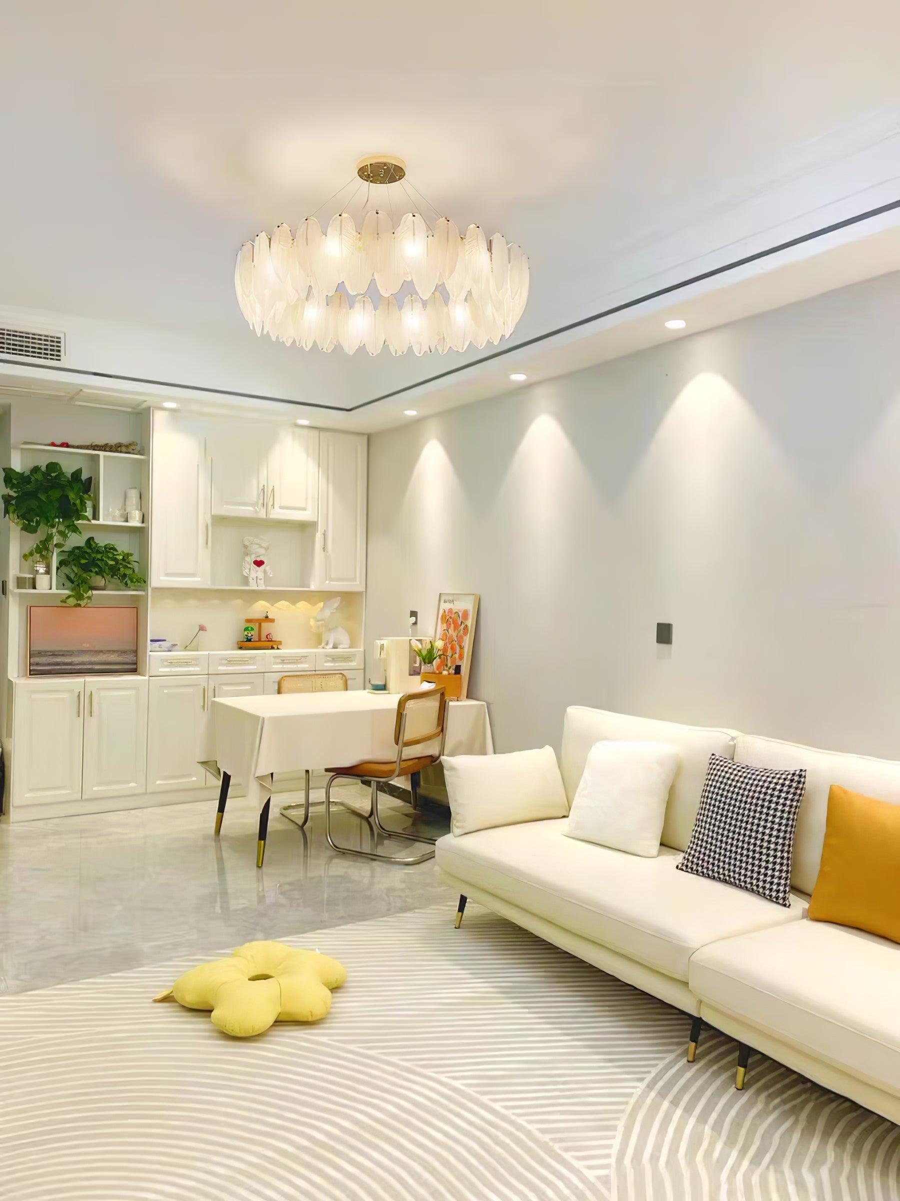 Glass Feather Chandelier - Blowlighting