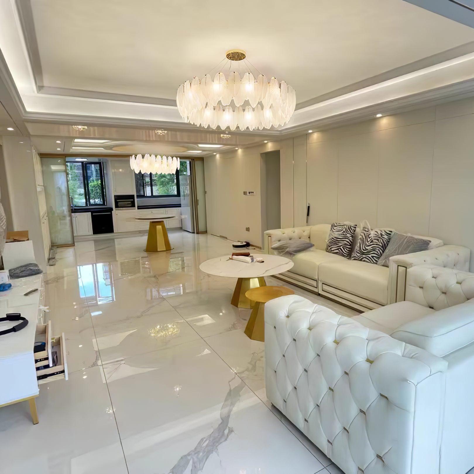 Glass Feather Chandelier - Blowlighting