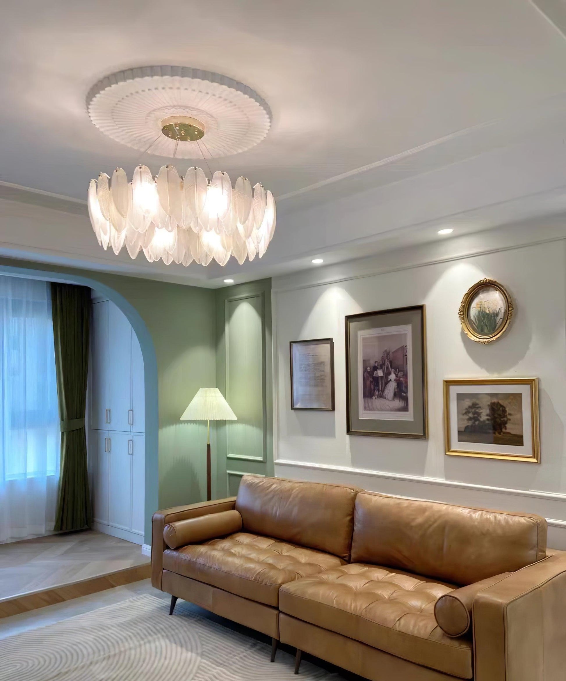 Glass Feather Chandelier - Blowlighting