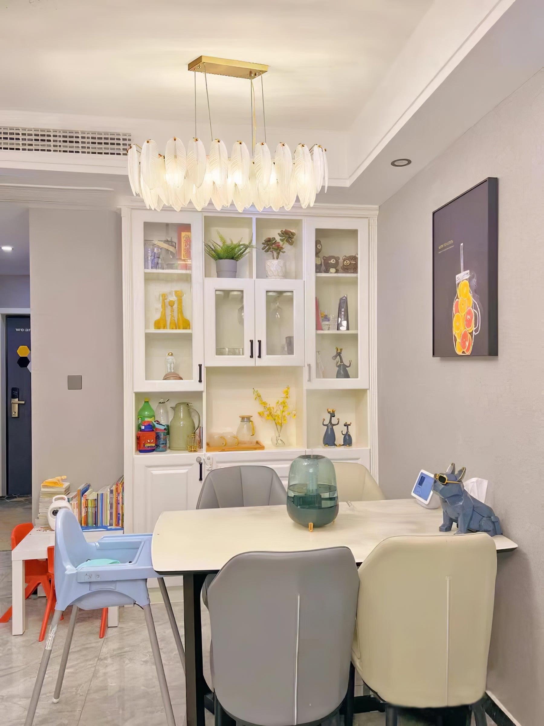 Glass Feather Chandelier - Blowlighting