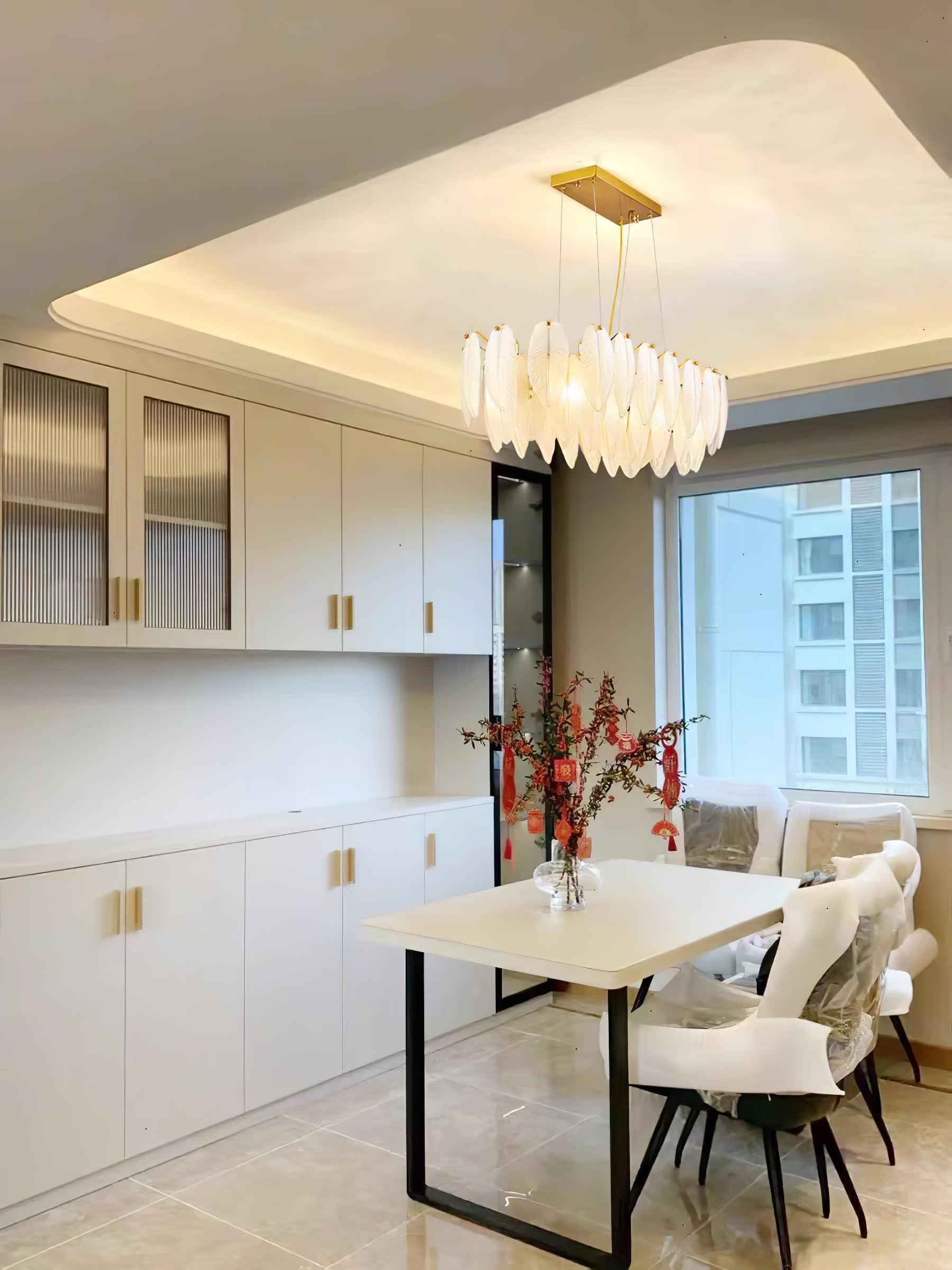 Glass Feather Chandelier - Blowlighting