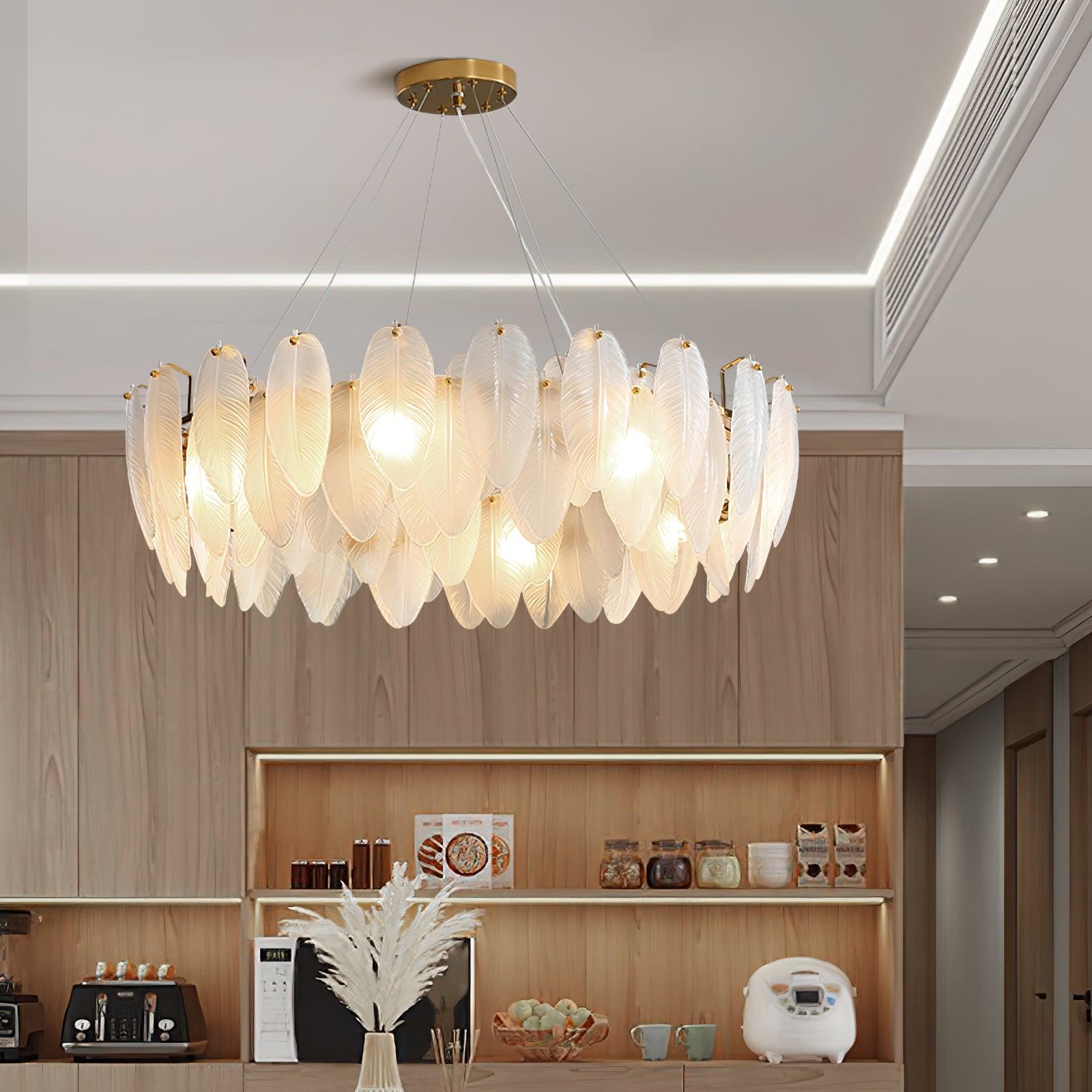 Glass Feather Chandelier - Blowlighting