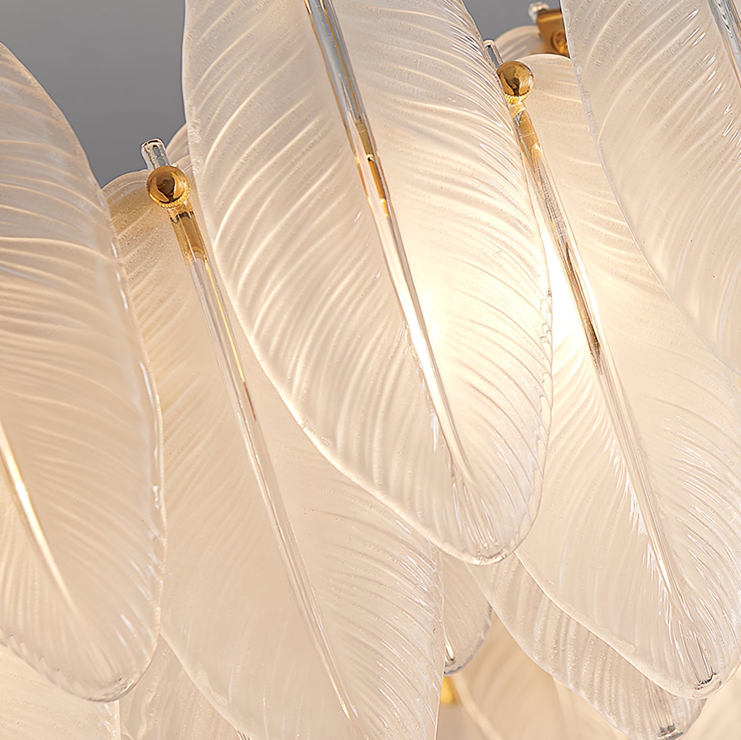 Glass Feather Chandelier - Blowlighting