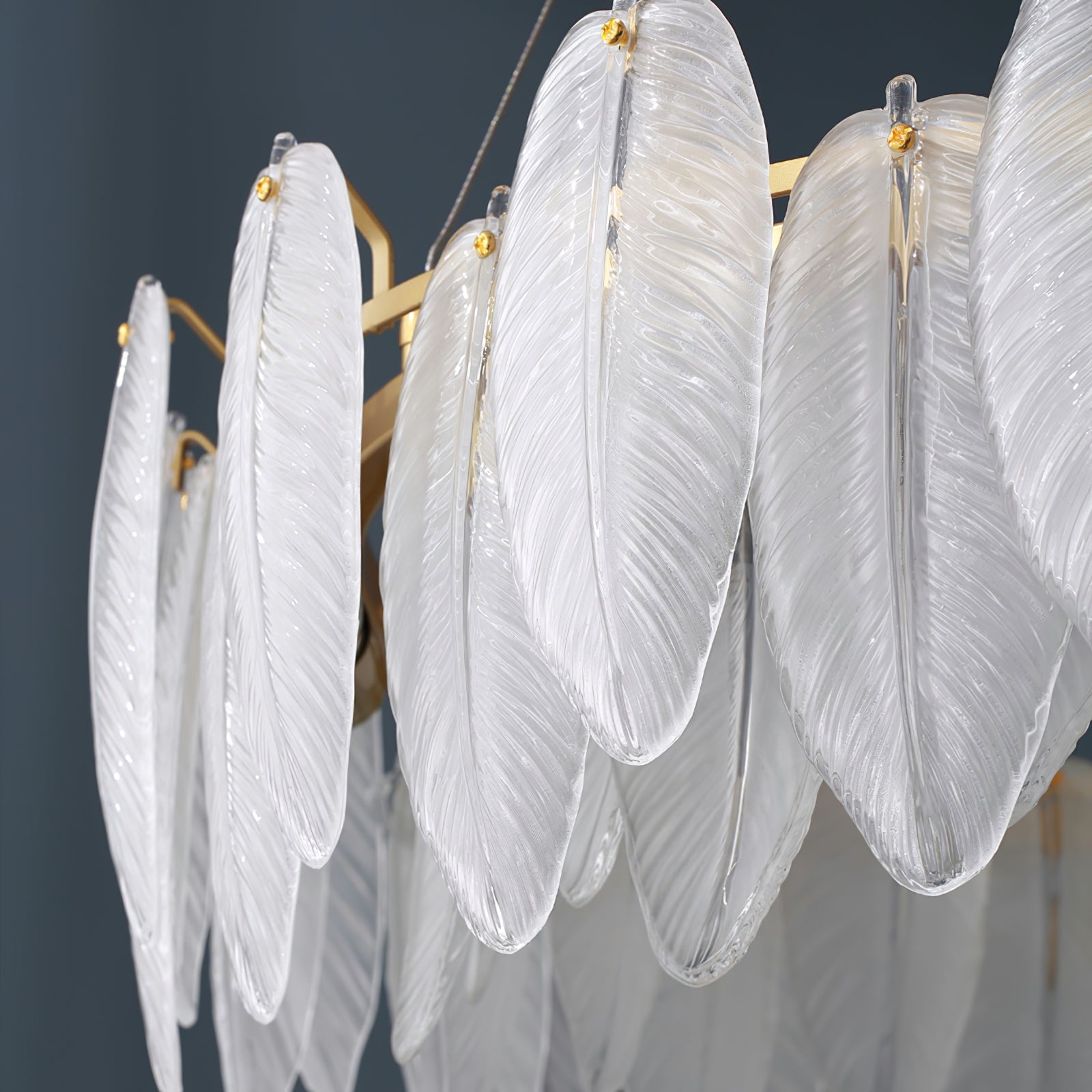 Glass Feather Chandelier - Blowlighting