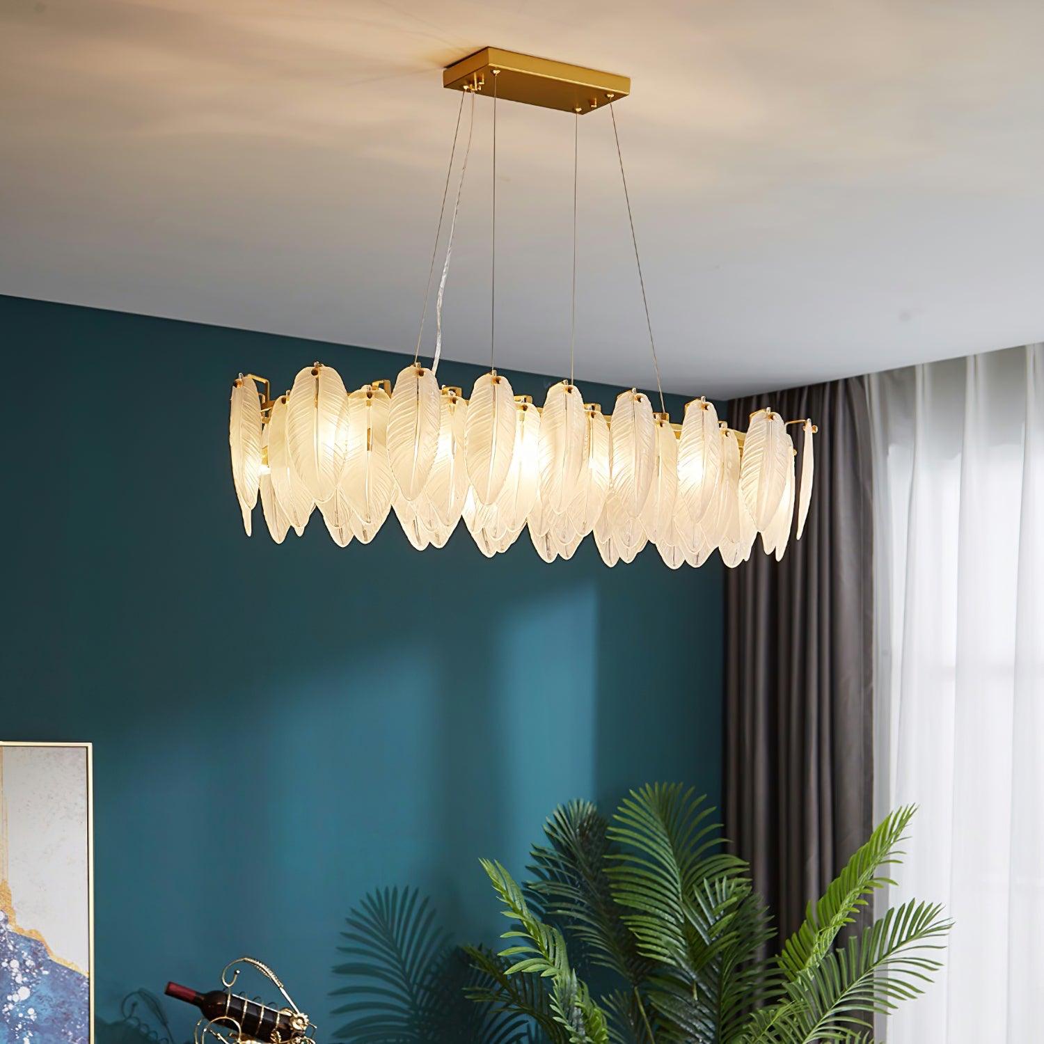 Glass Feather Chandelier - Blowlighting