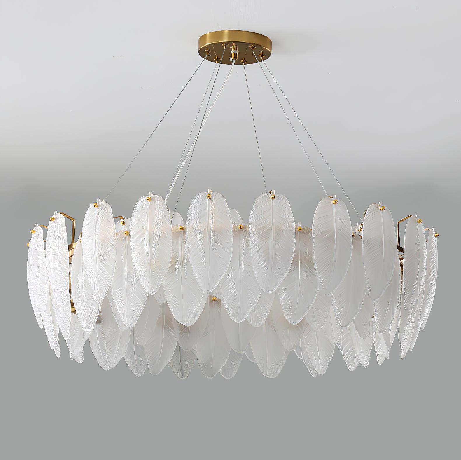 Glass Feather Chandelier - Blowlighting