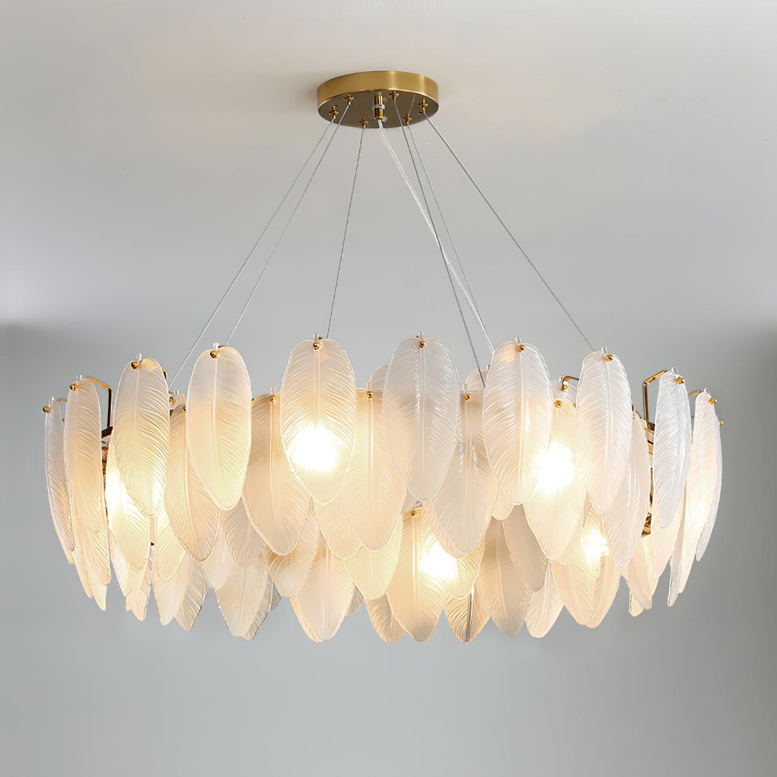 Glass Feather Chandelier - Blowlighting