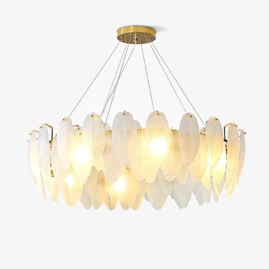 Glass Feather Chandelier - Blowlighting