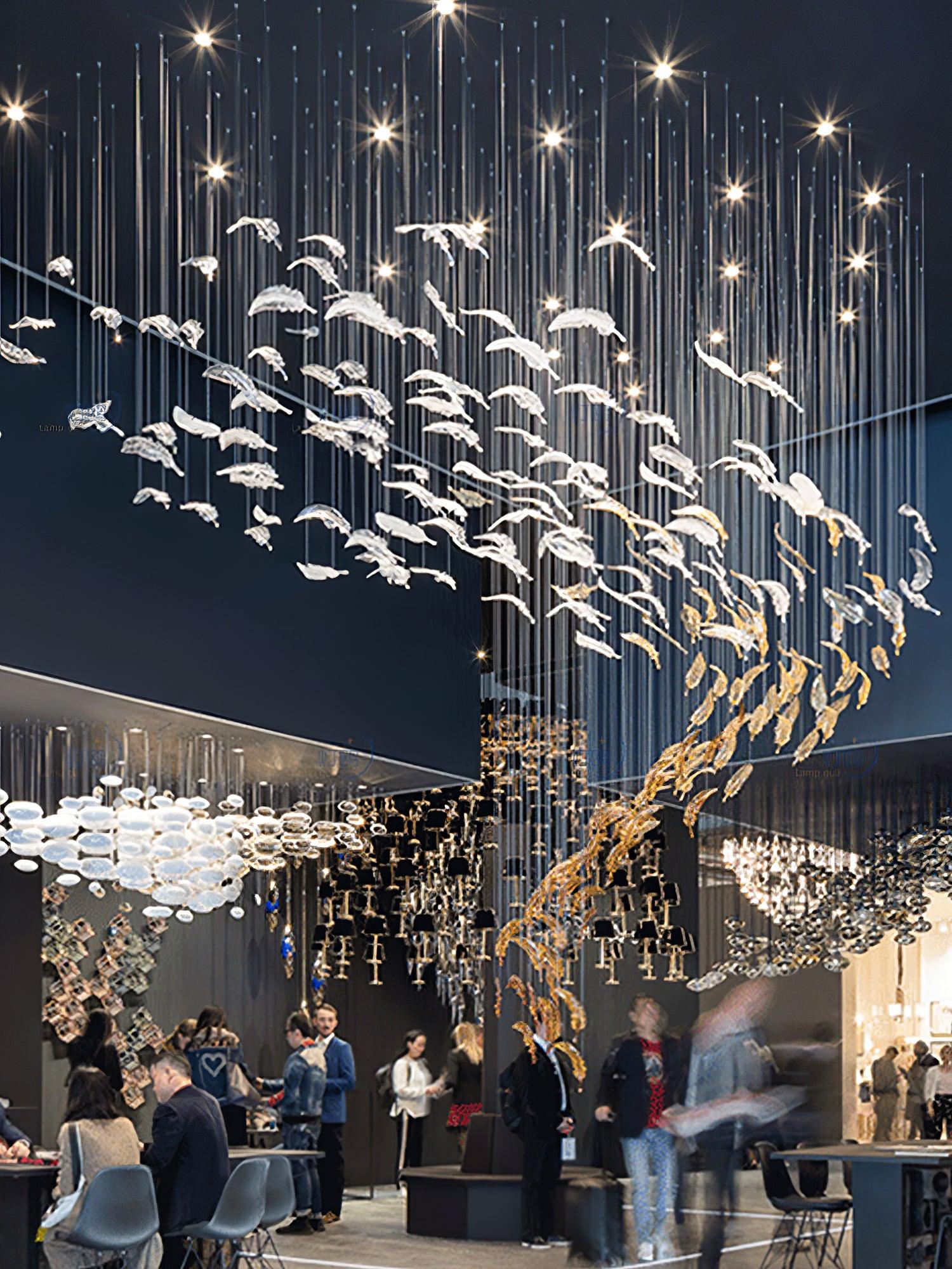 Aetherial Glass Leaf Chandelier - Blowlighting