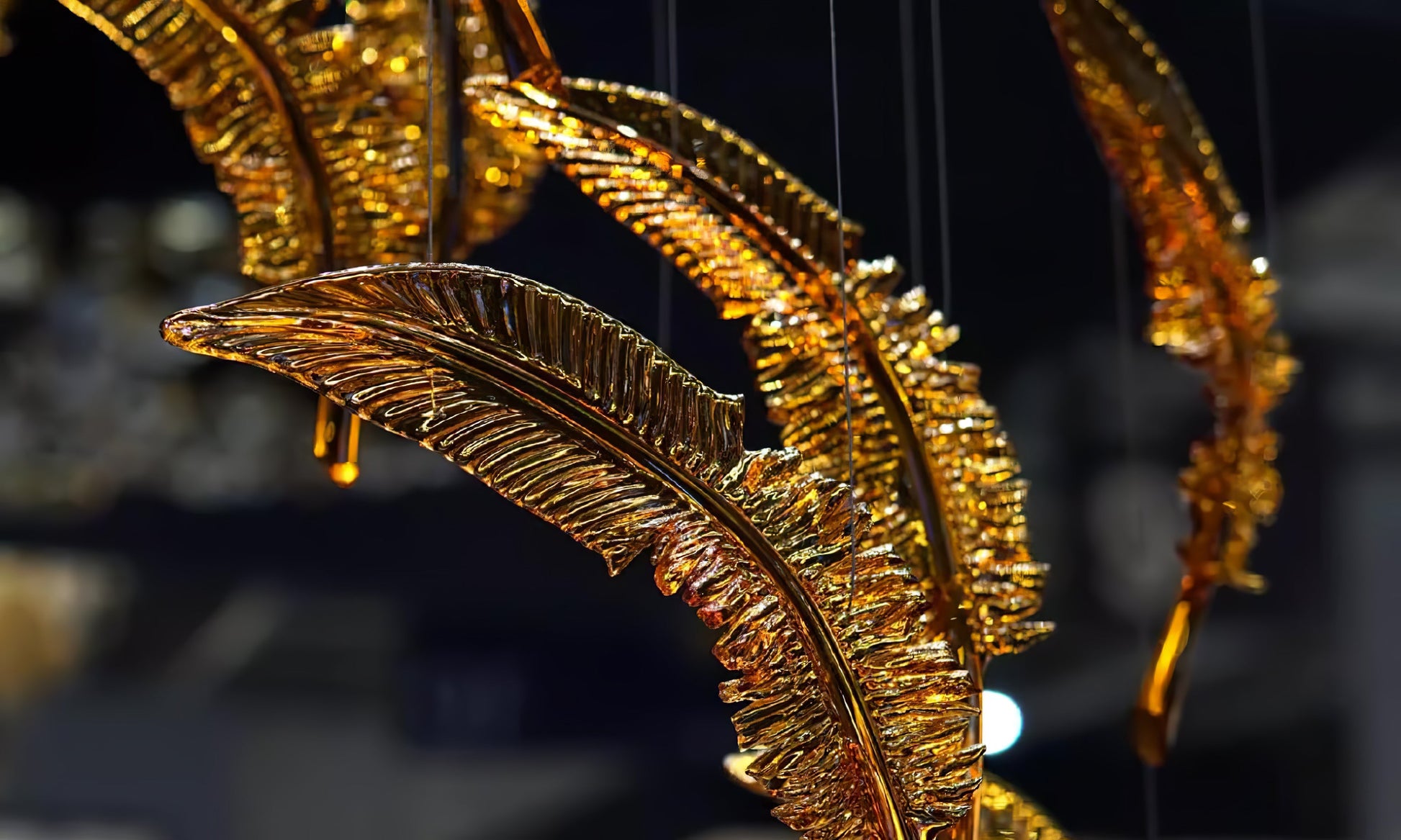 Aetherial Glass Leaf Chandelier - Blowlighting