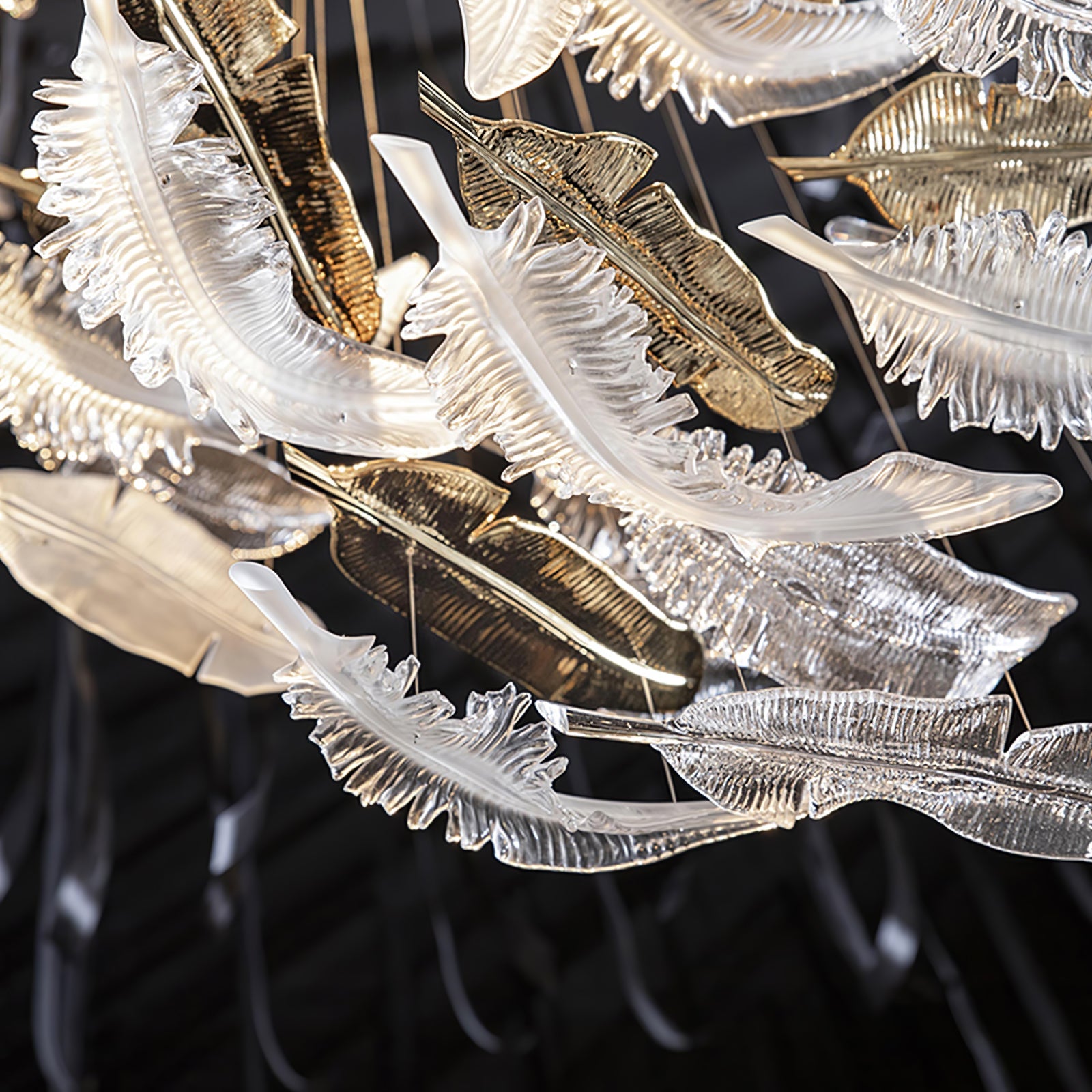 Aetherial Glass Leaf Chandelier - Blowlighting