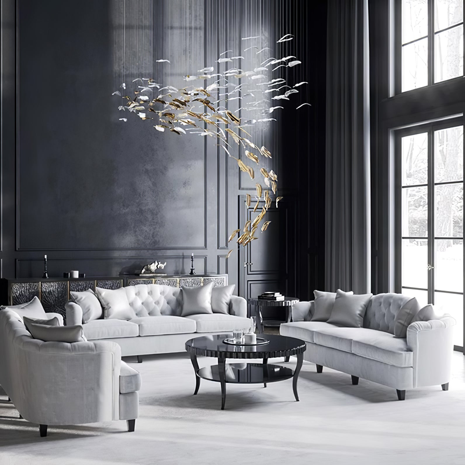 Aetherial Glass Leaf Chandelier - Blowlighting