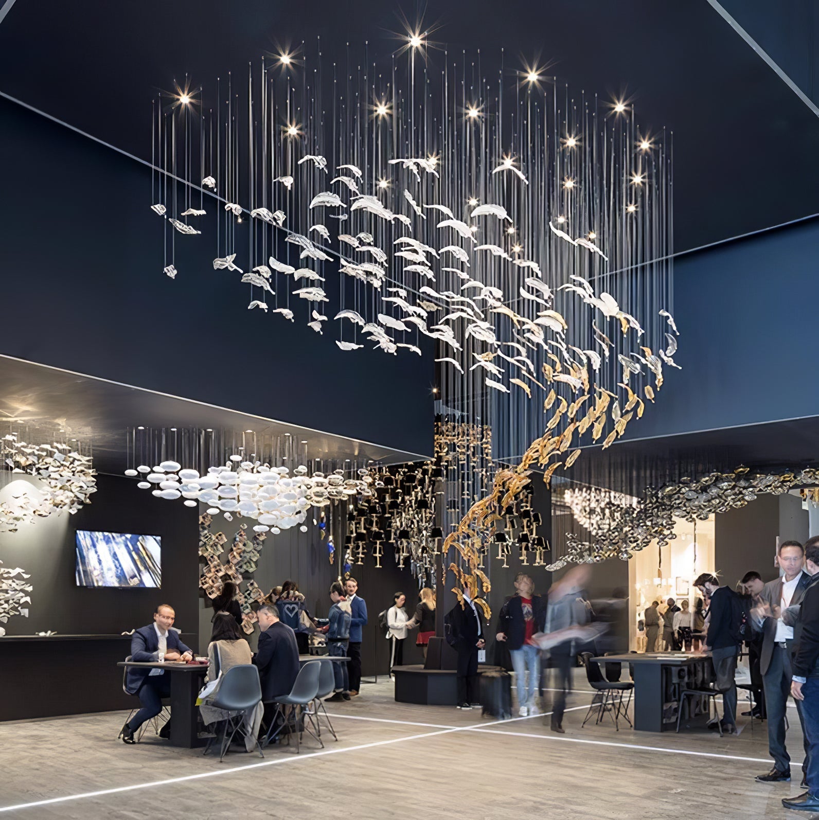 Aetherial Glass Leaf Chandelier - Blowlighting