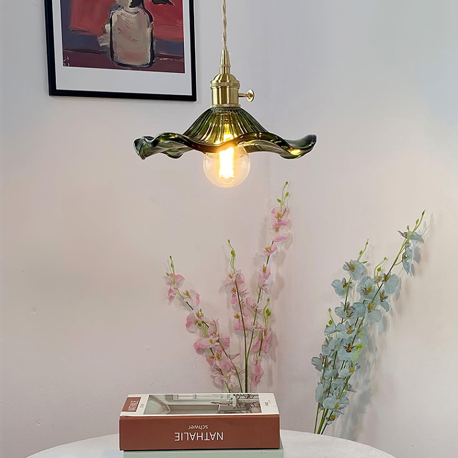 Glass Hibiscus Flower Pendant Light - Blowlighting