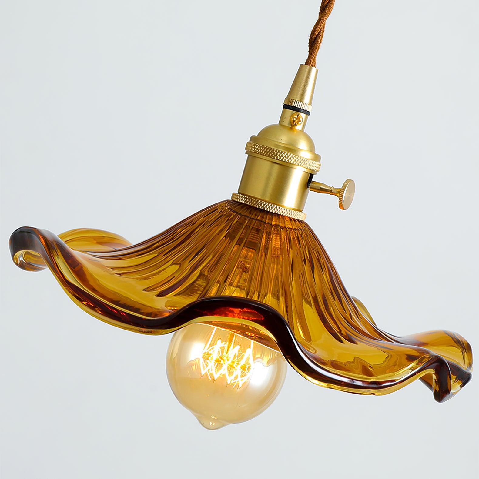 Glass Hibiscus Flower Swag Light - Blowlighting