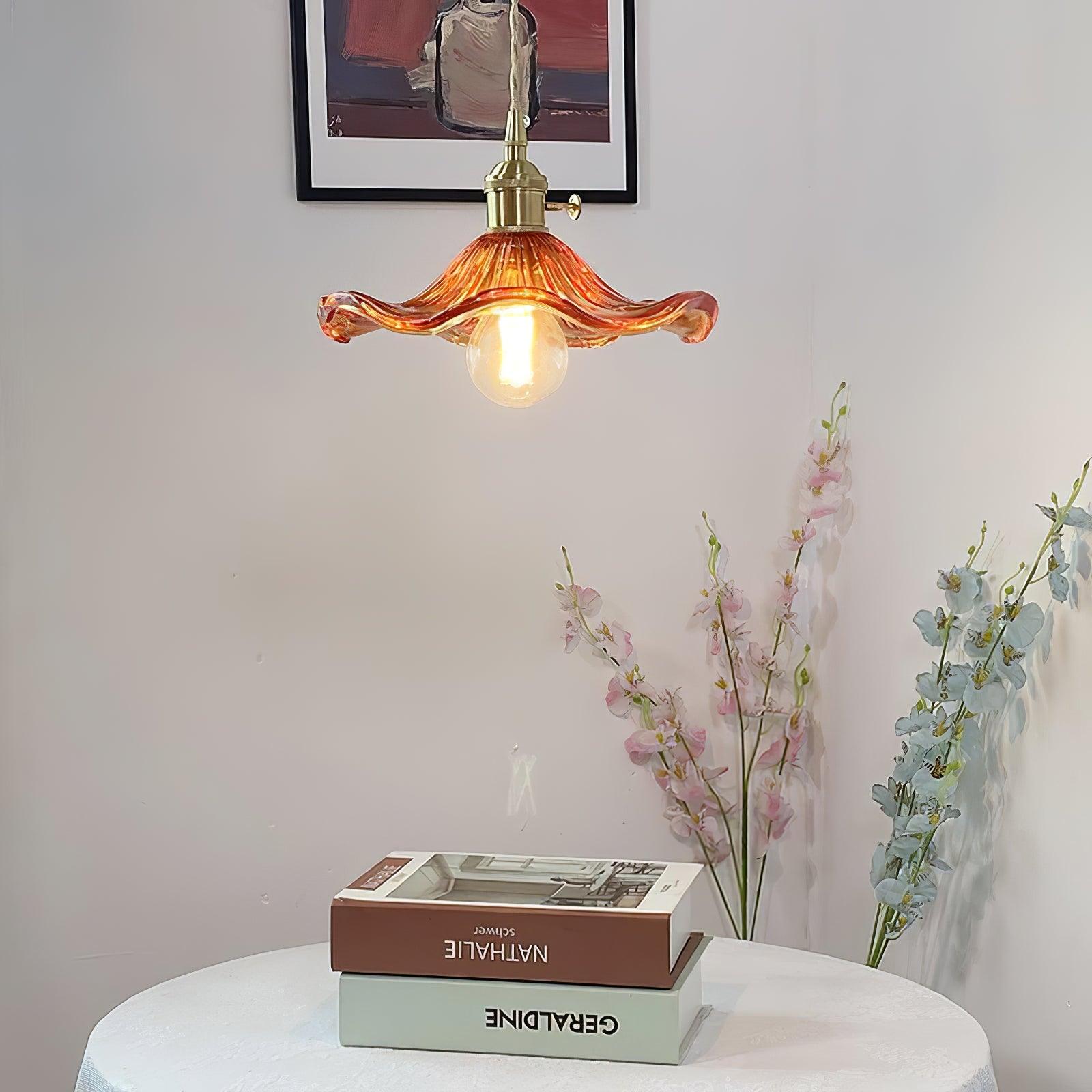 Glass Hibiscus Flower Pendant Light - Blowlighting
