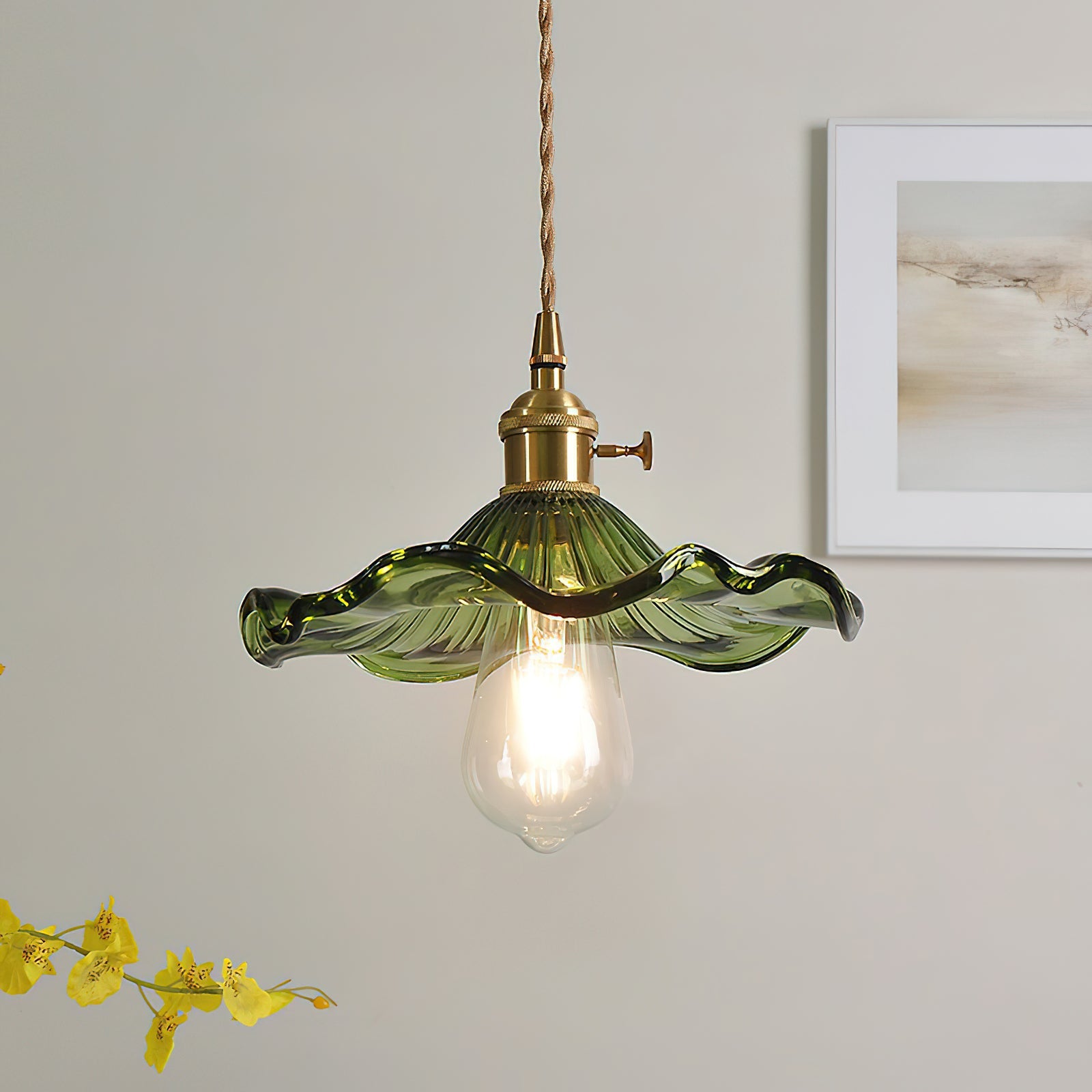 Glass Hibiscus Flower Pendant Light - Blowlighting