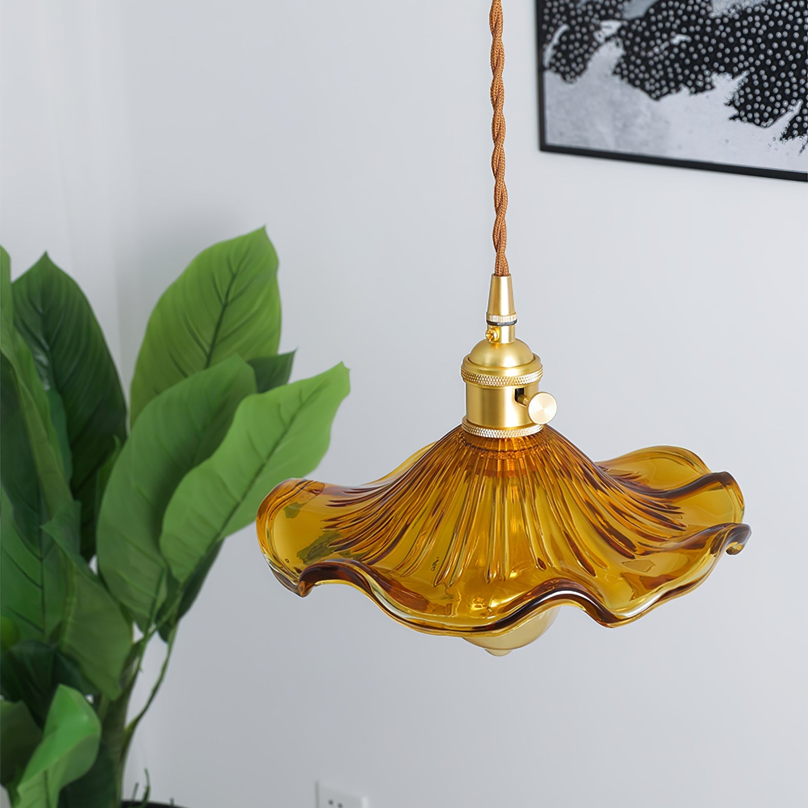 Glass Hibiscus Flower Swag Light - Blowlighting