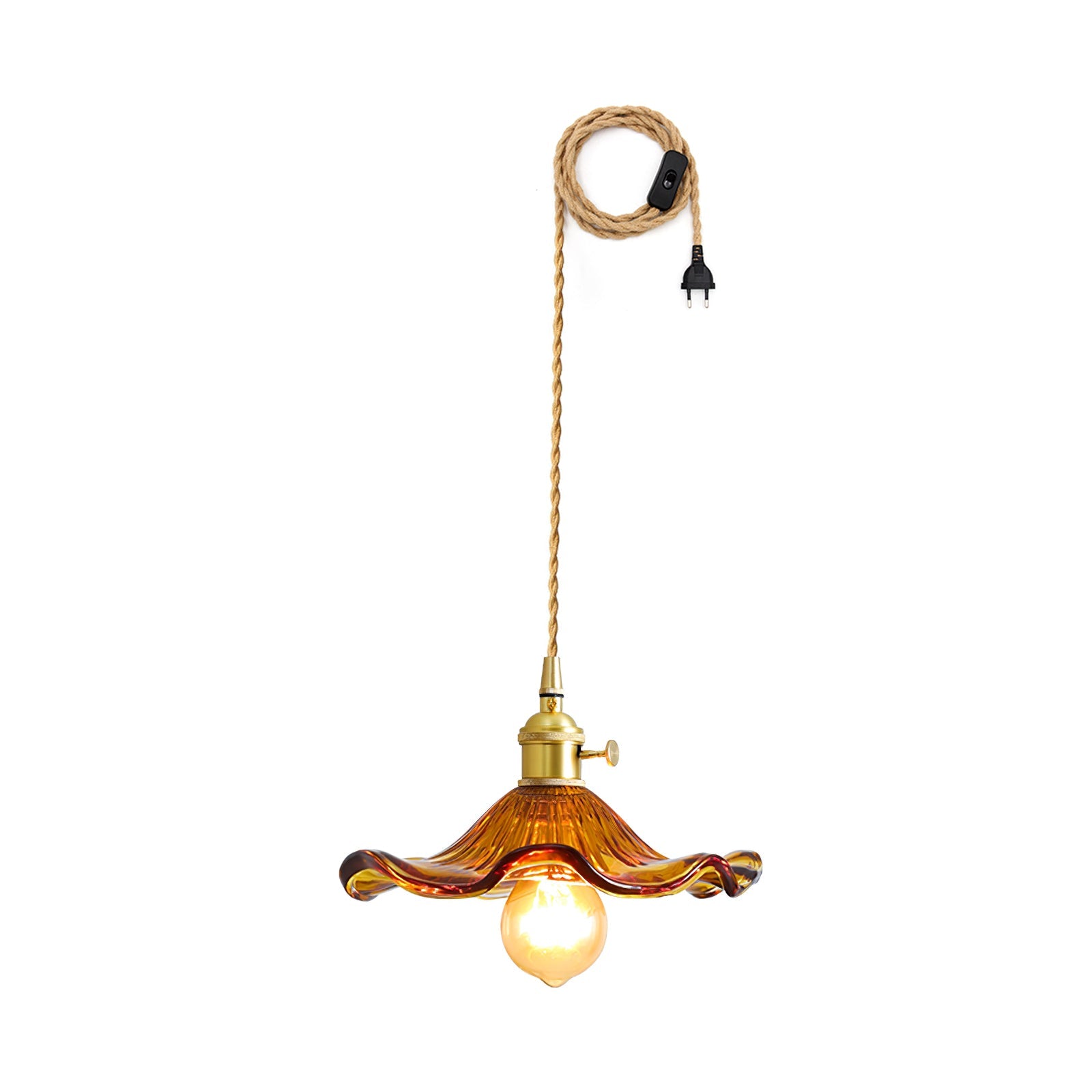 Glass Hibiscus Flower Swag Light - Blowlighting