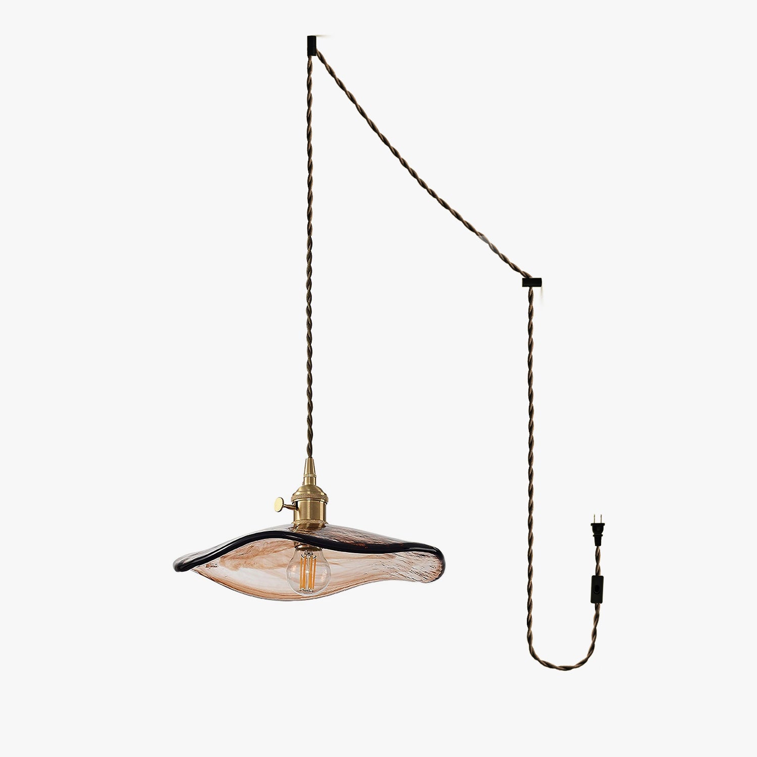 Flower Petal Glass Pendant Swag Light - Blowlighting