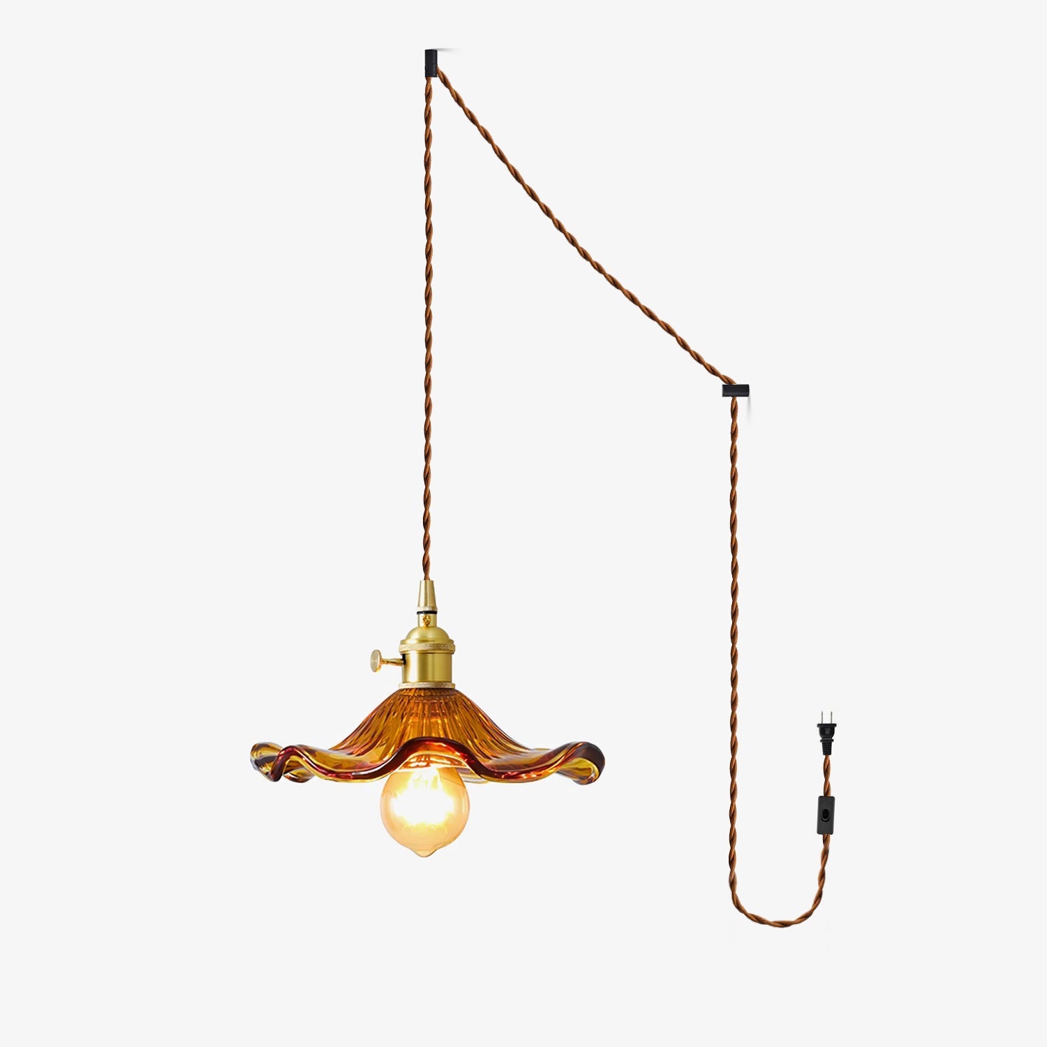 Glass Hibiscus Flower Swag Light - Blowlighting
