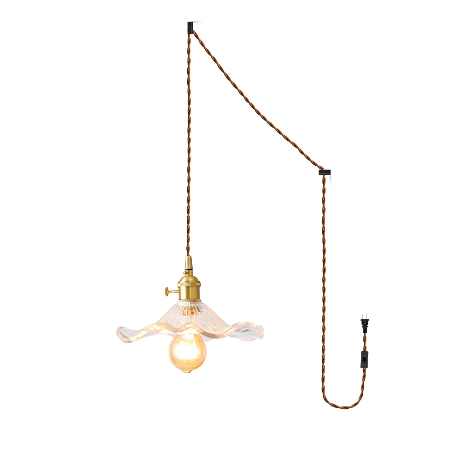 Glass Hibiscus Flower Swag Light - Blowlighting