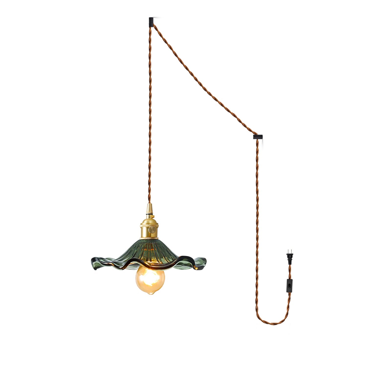 Glass Hibiscus Flower Swag Light - Blowlighting