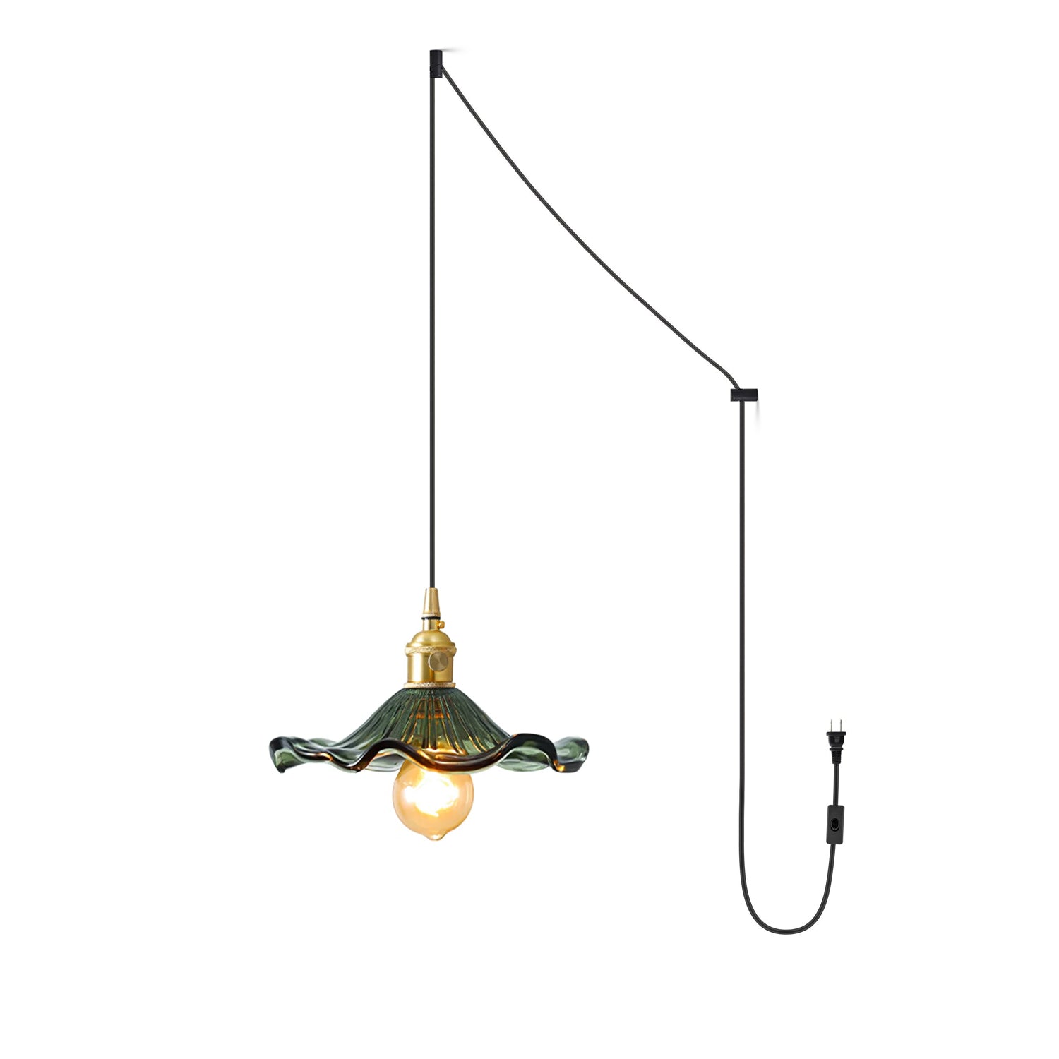 Glass Hibiscus Flower Swag Light - Blowlighting