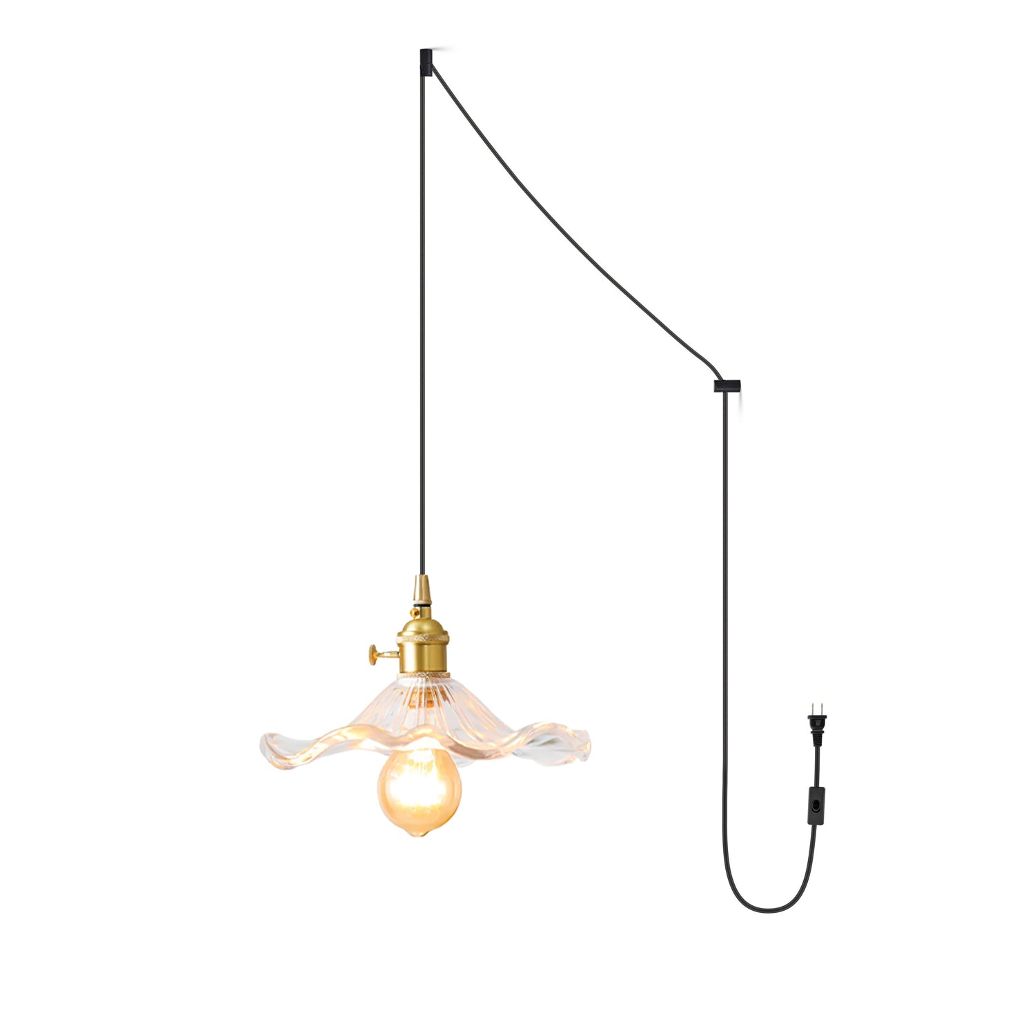 Glass Hibiscus Flower Swag Light - Blowlighting