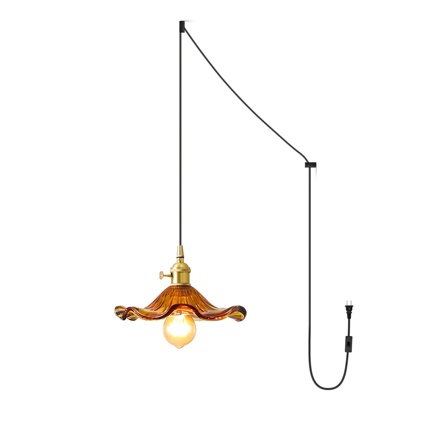 Glass Hibiscus Flower Swag Light - Blowlighting