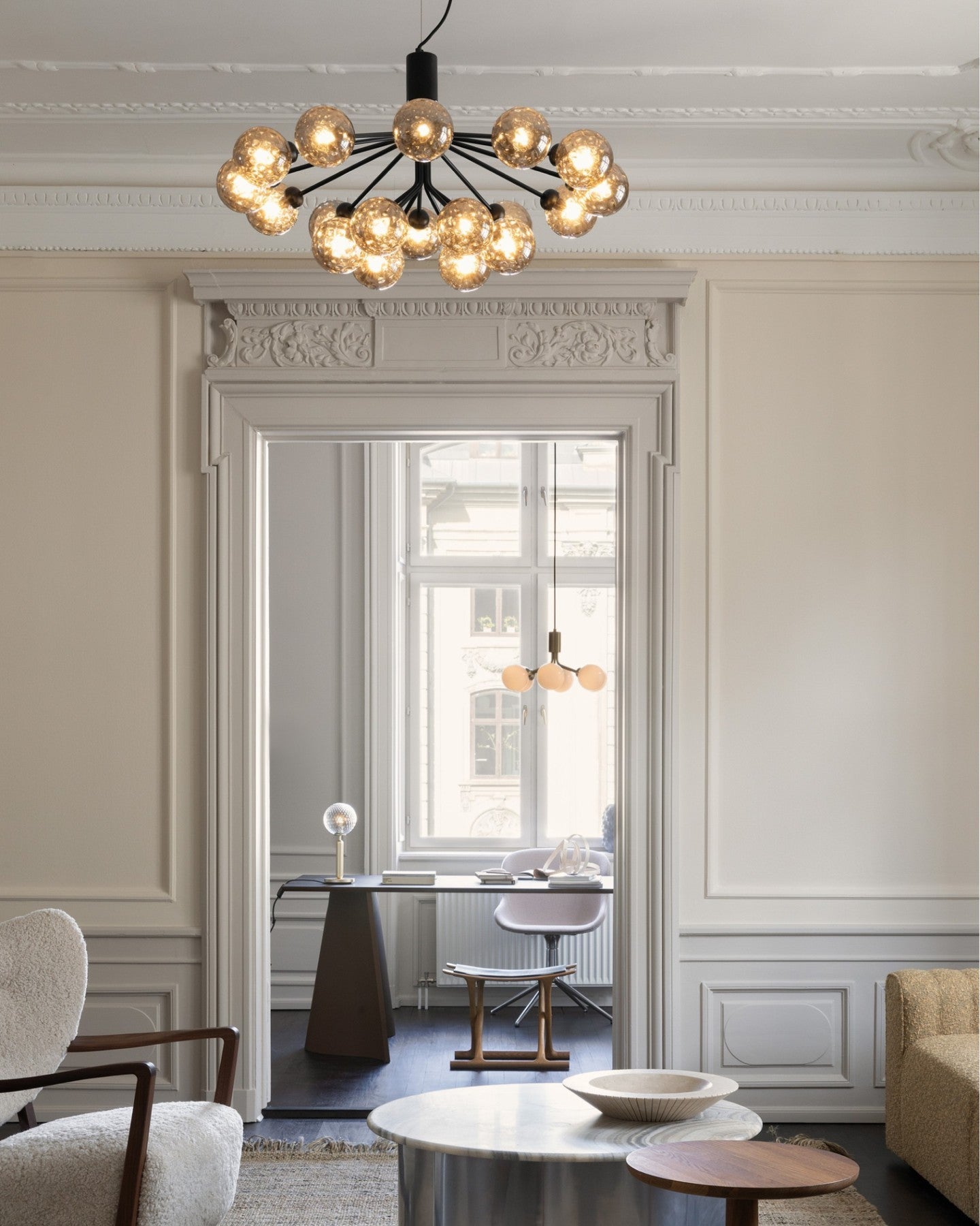 Glass Sphere Cluster Chandelier - Blowlighting