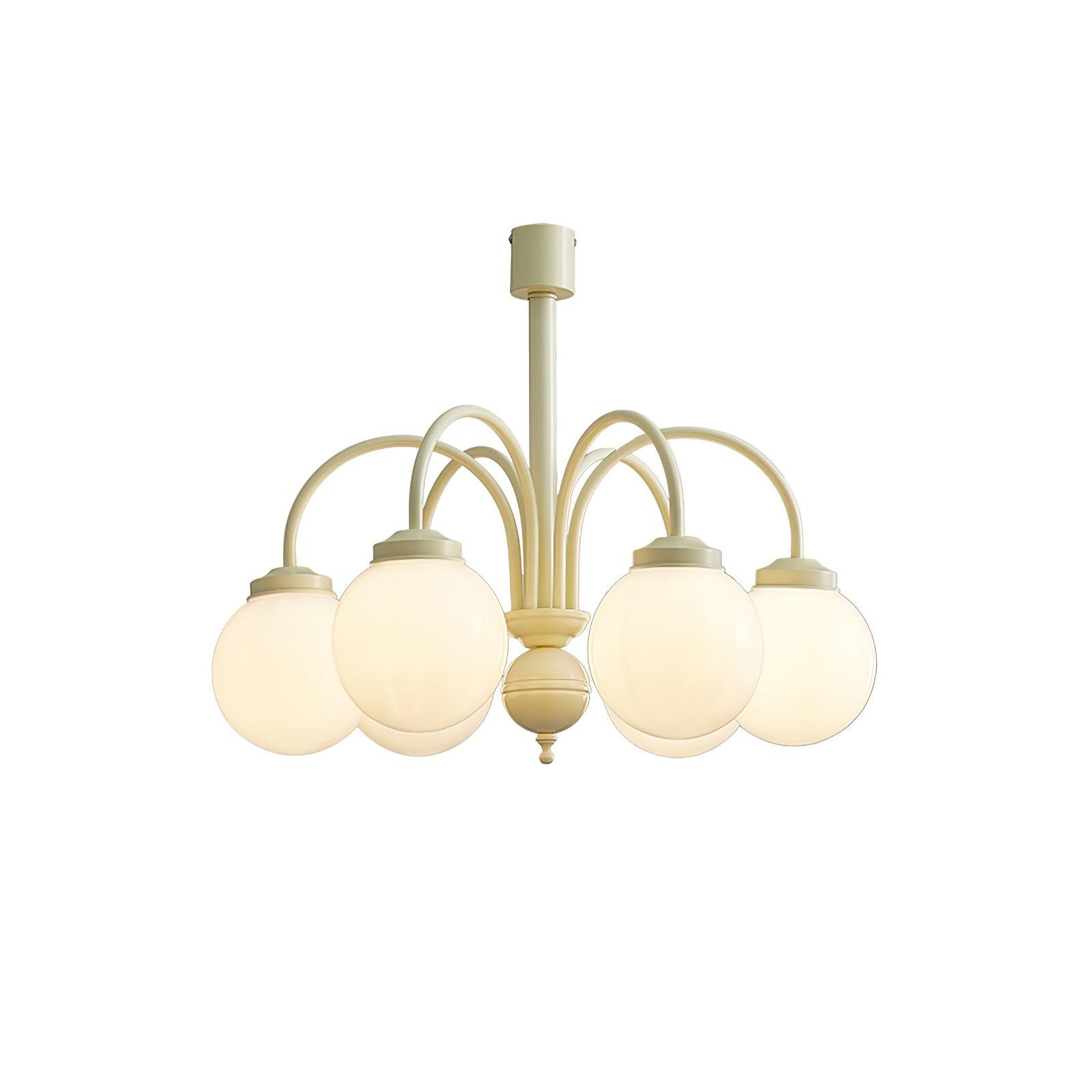 Cream Glass Sphere Chandelier - Blowlighting