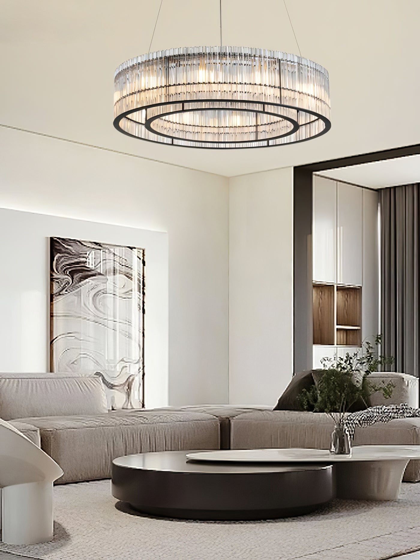 Glass Tube Ring Chandelier - Blowlighting