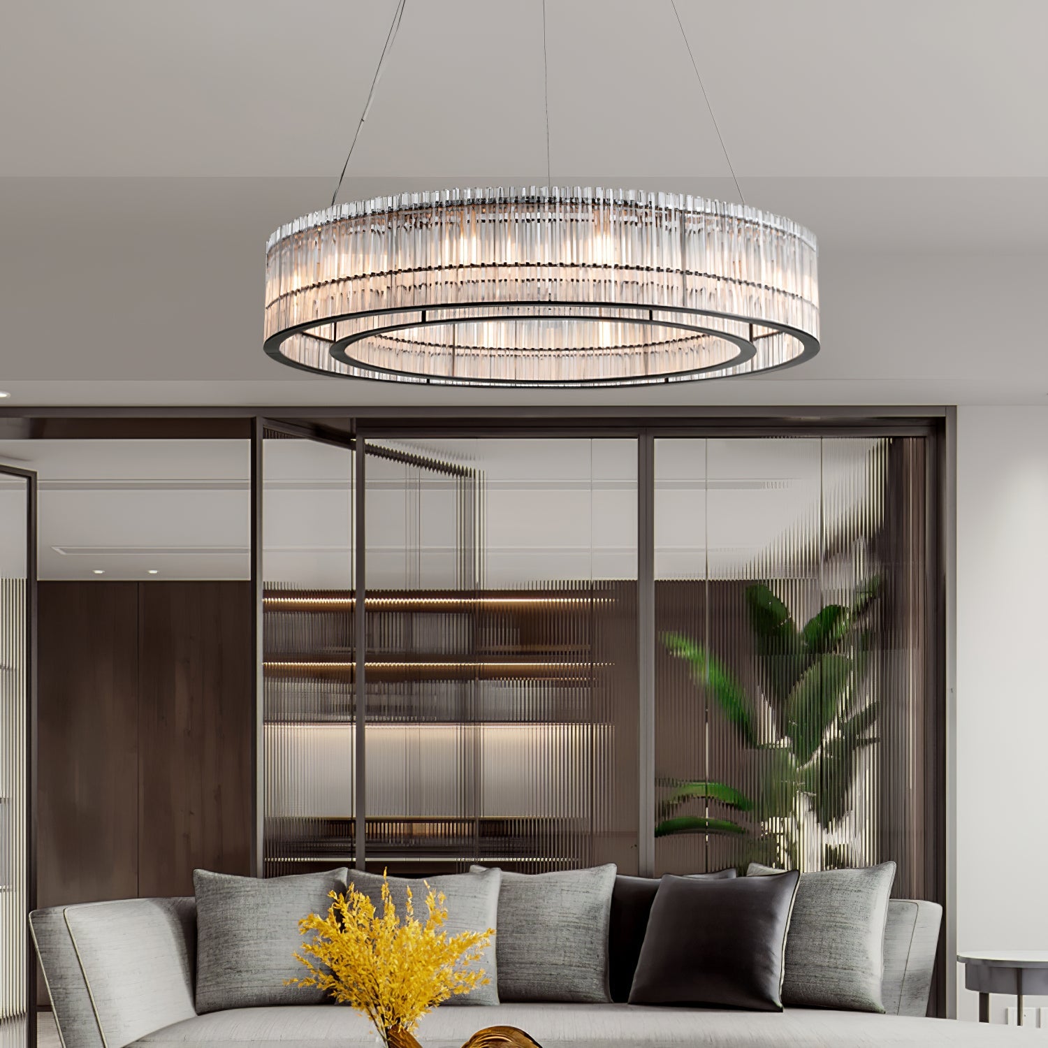 Glass Tube Ring Chandelier - Blowlighting